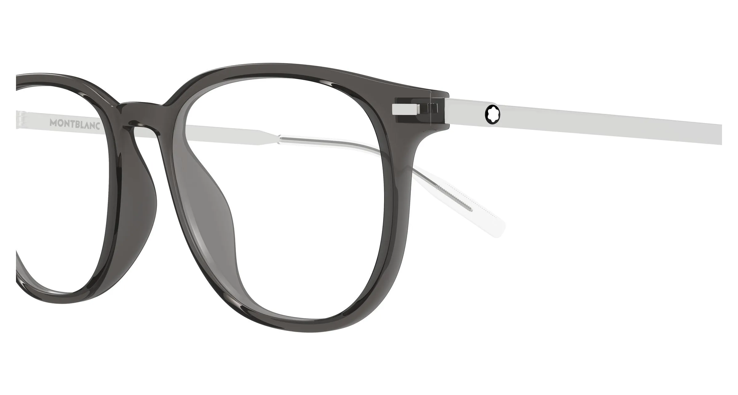 Montblanc MB0448OA 005 Montature da vista Iniettato Grigio Trasparente Rotonda - immagine 3
