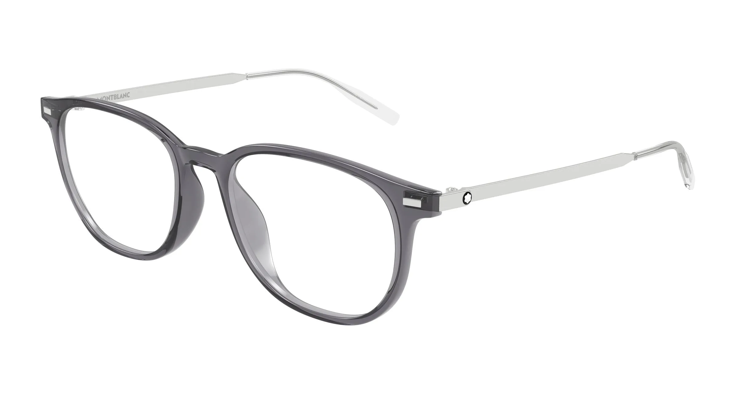 Montblanc MB0448OA 003 Montature da vista Iniettato Grigio Trasparente Rotonda - immagine 1
