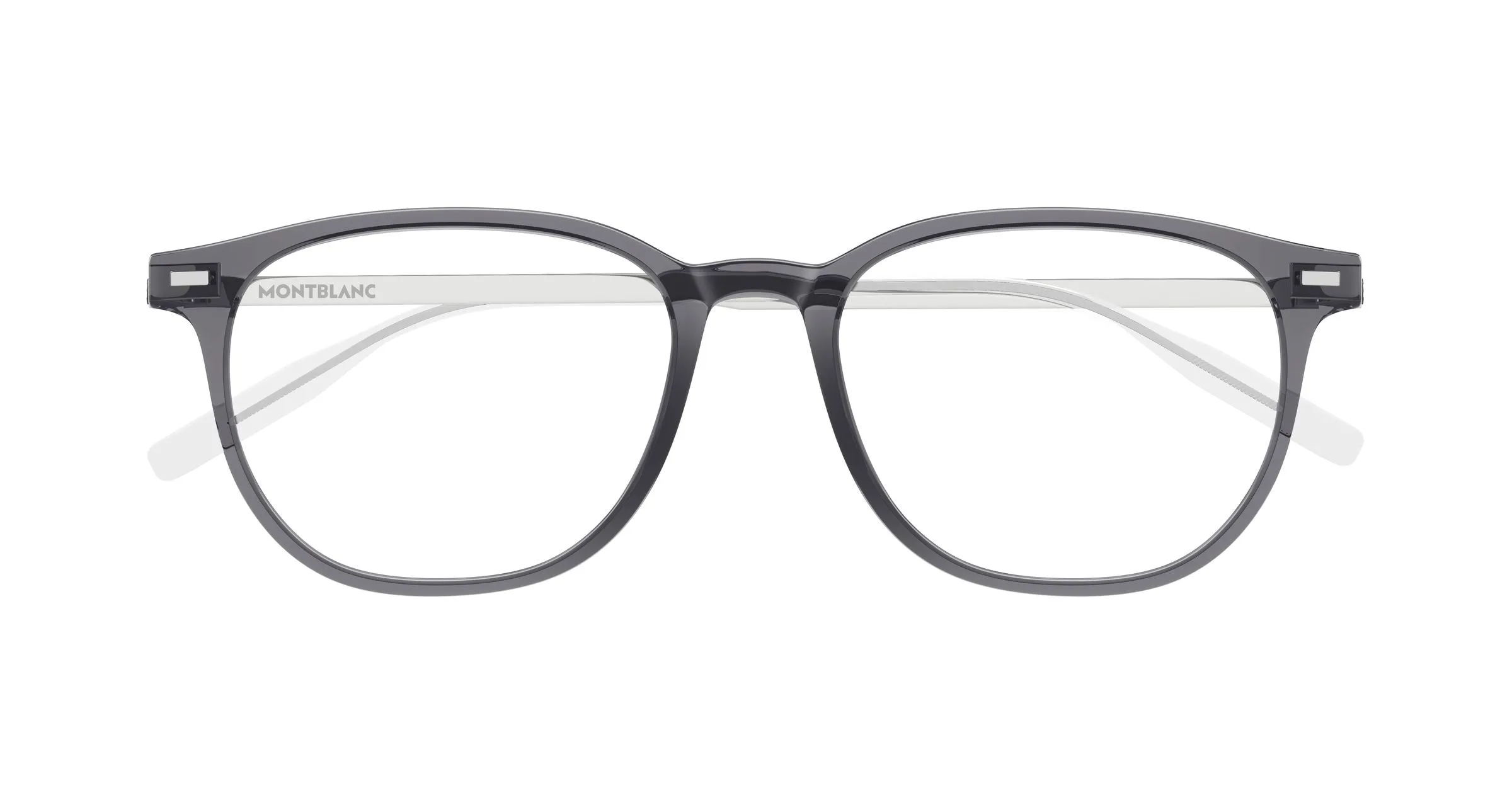 Montblanc MB0448OA 003 Montature da vista Iniettato Grigio Trasparente Rotonda - immagine 2