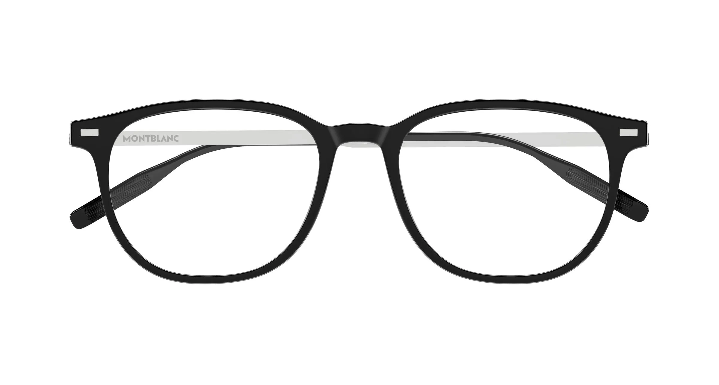 Montblanc MB0448OA 002 Montature da vista Iniettato Nero Trasparente Rotonda - immagine 2