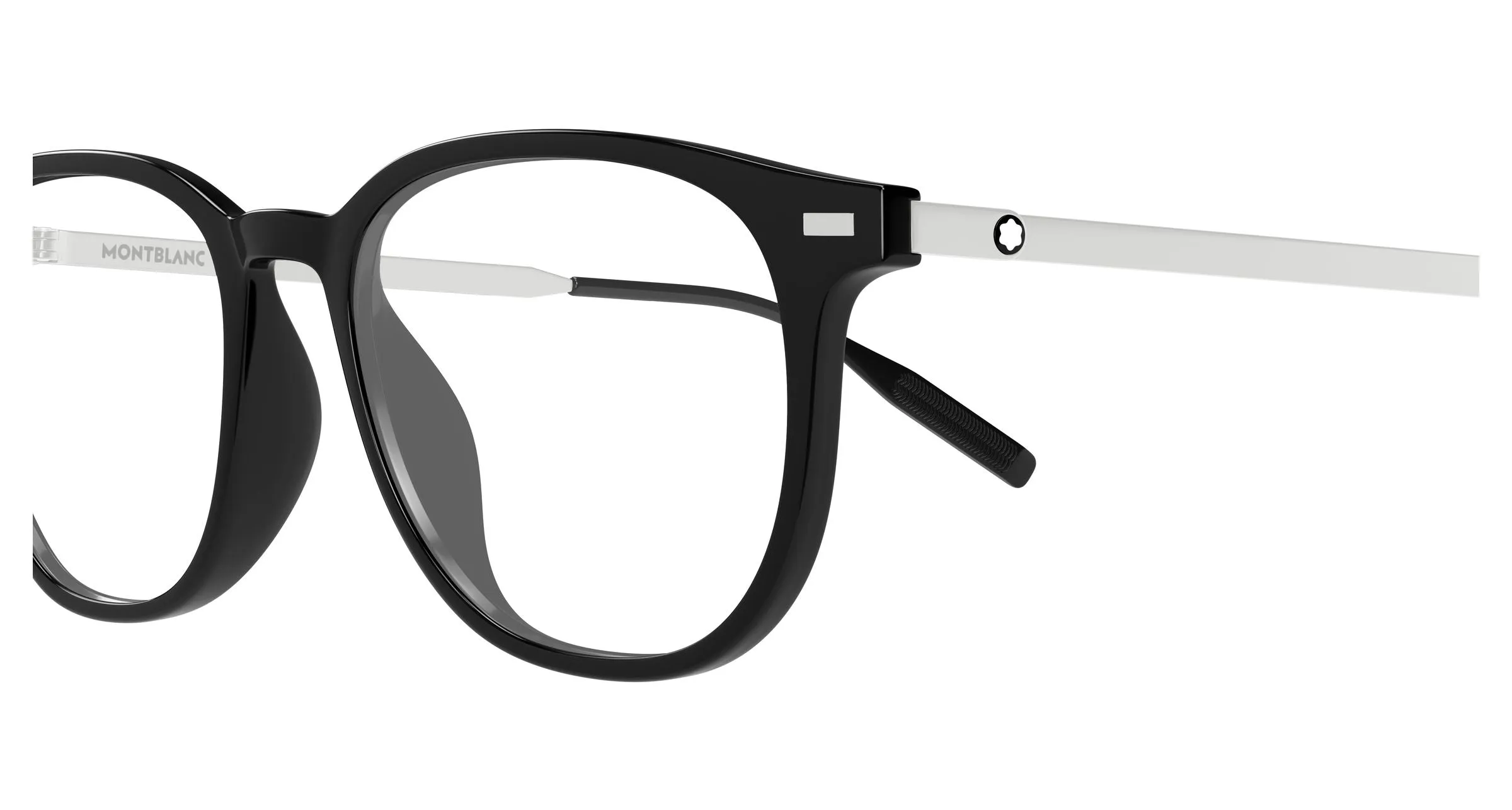 Montblanc MB0448OA 002 Montature da vista Iniettato Nero Trasparente Rotonda - immagine 3