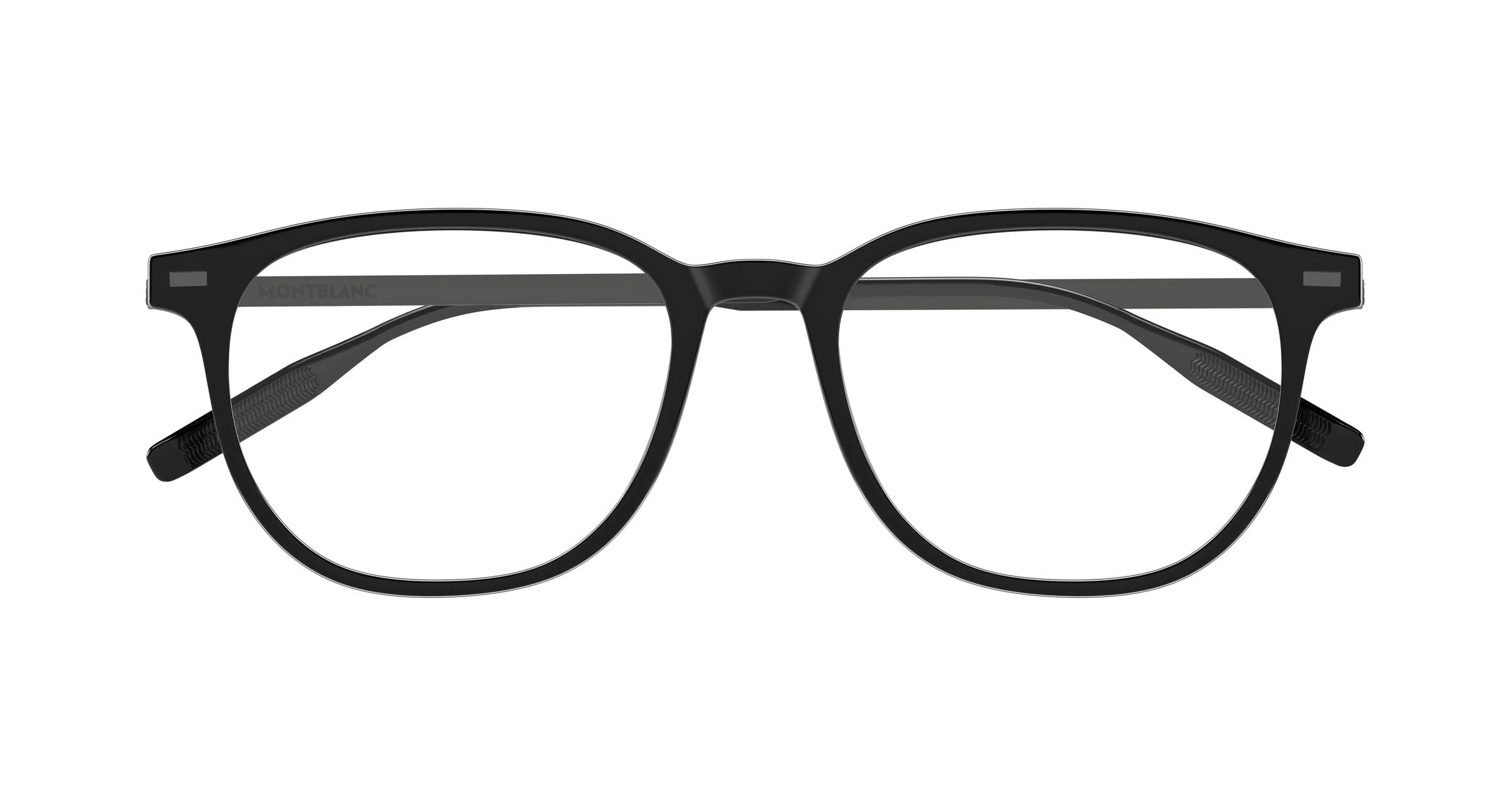 Montblanc MB0448OA 001 Montature da vista Iniettato Nero Trasparente Rotonda - immagine 2