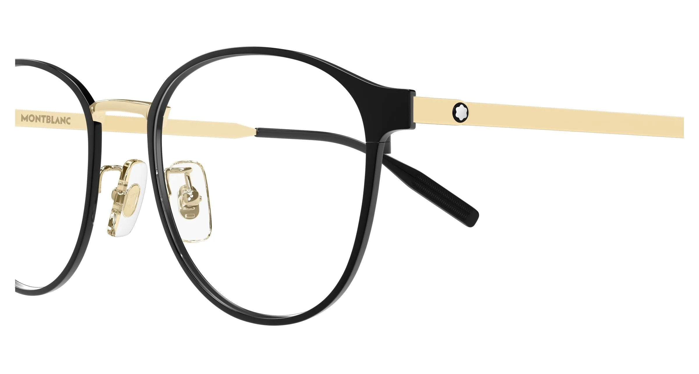 Montblanc MB0447OA 006 Montature da vista Titanio Nero Trasparente Rotonda - immagine 3
