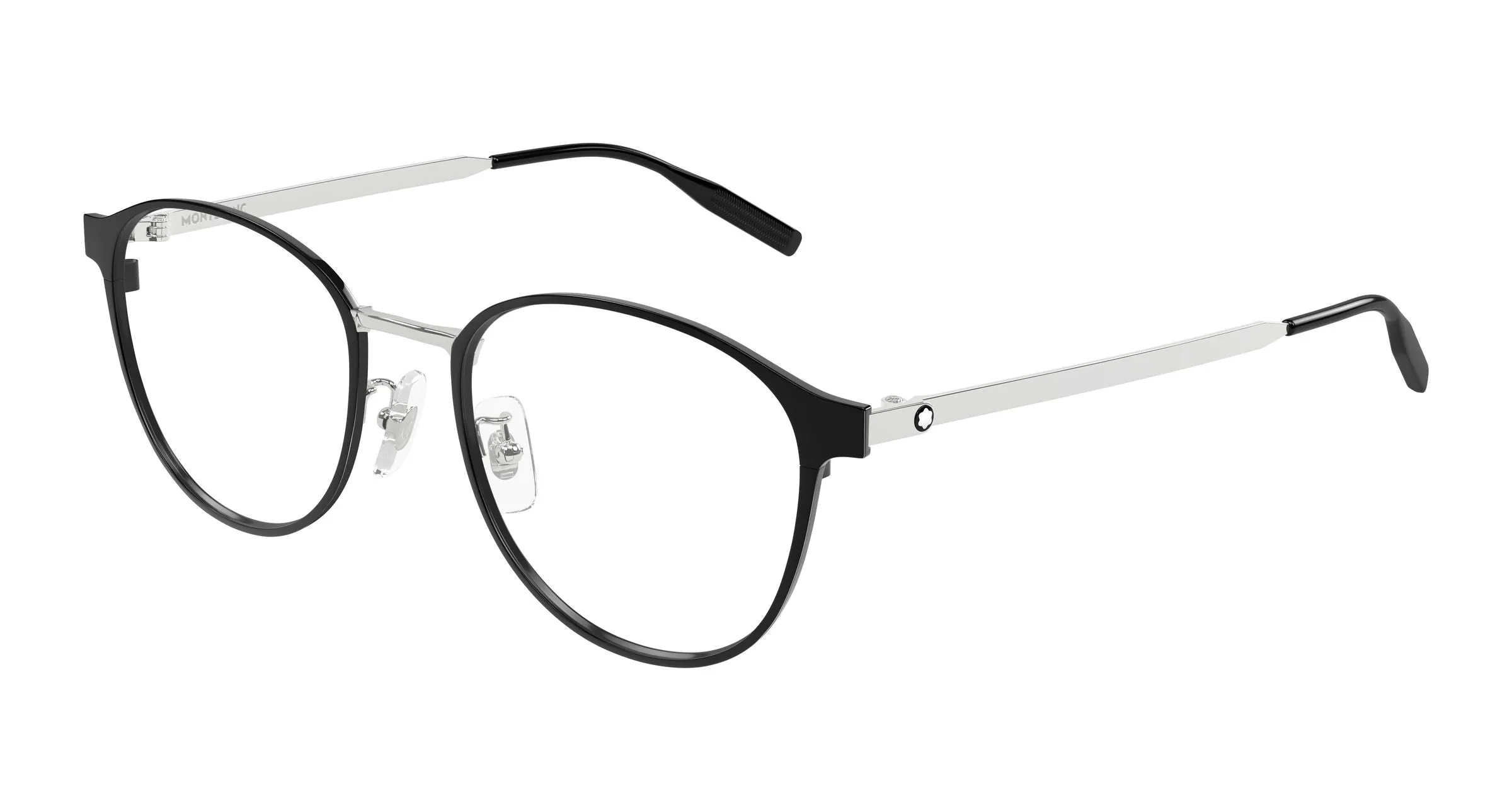 Montblanc MB0447OA 005 Montature da vista Titanio Nero Trasparente Rotonda - immagine 1