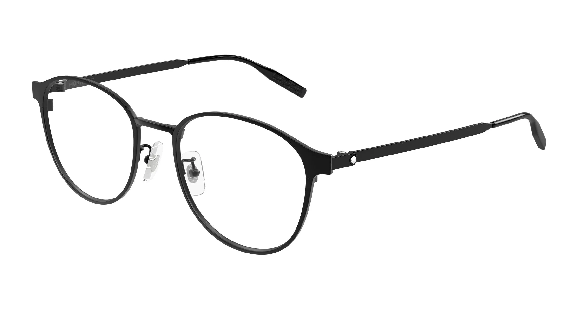 Montblanc MB0447OA 004 Montature da vista Titanio Nero Trasparente Rotonda - immagine 1