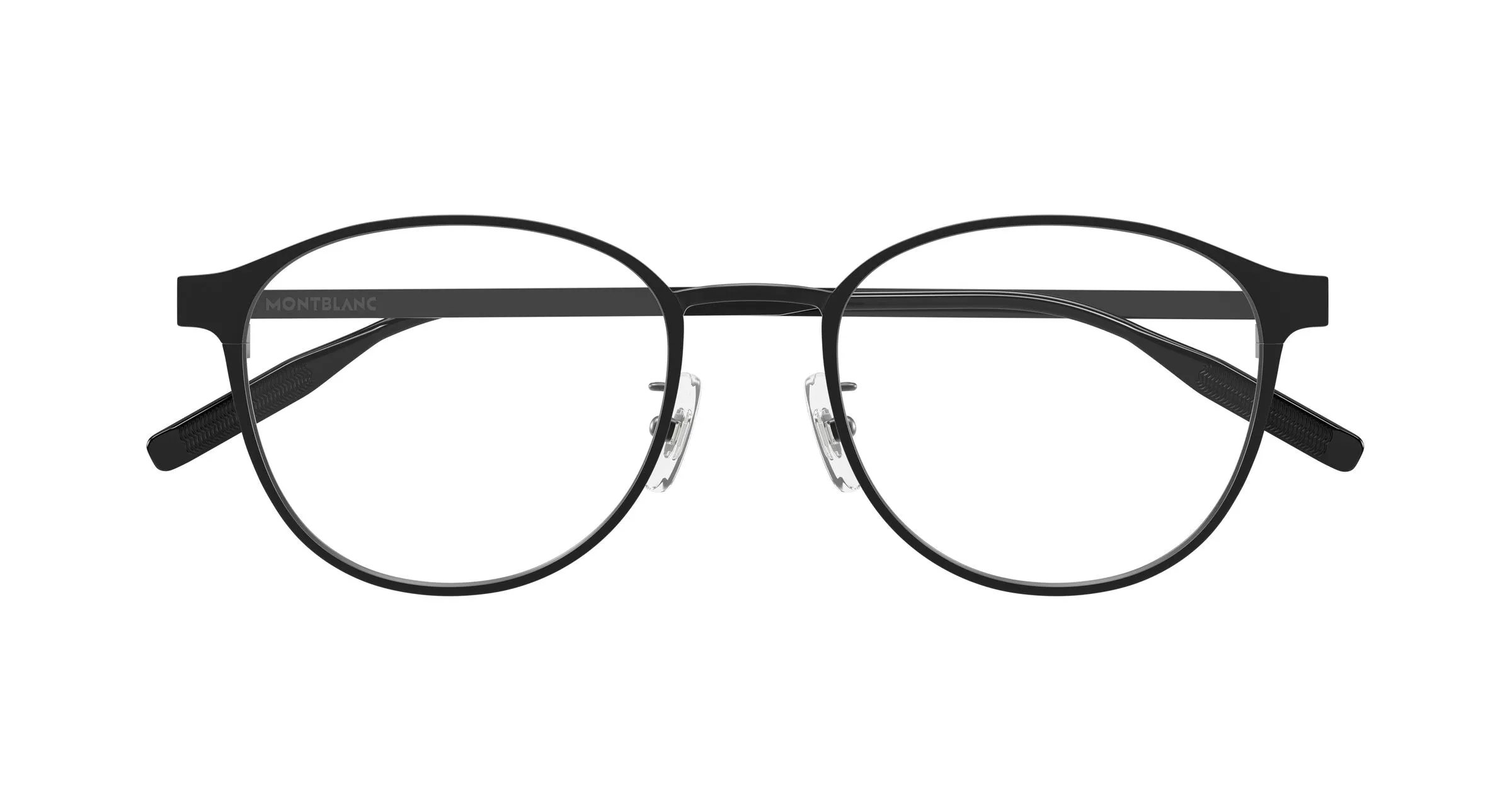 Montblanc MB0447OA 004 Montature da vista Titanio Nero Trasparente Rotonda - immagine 2