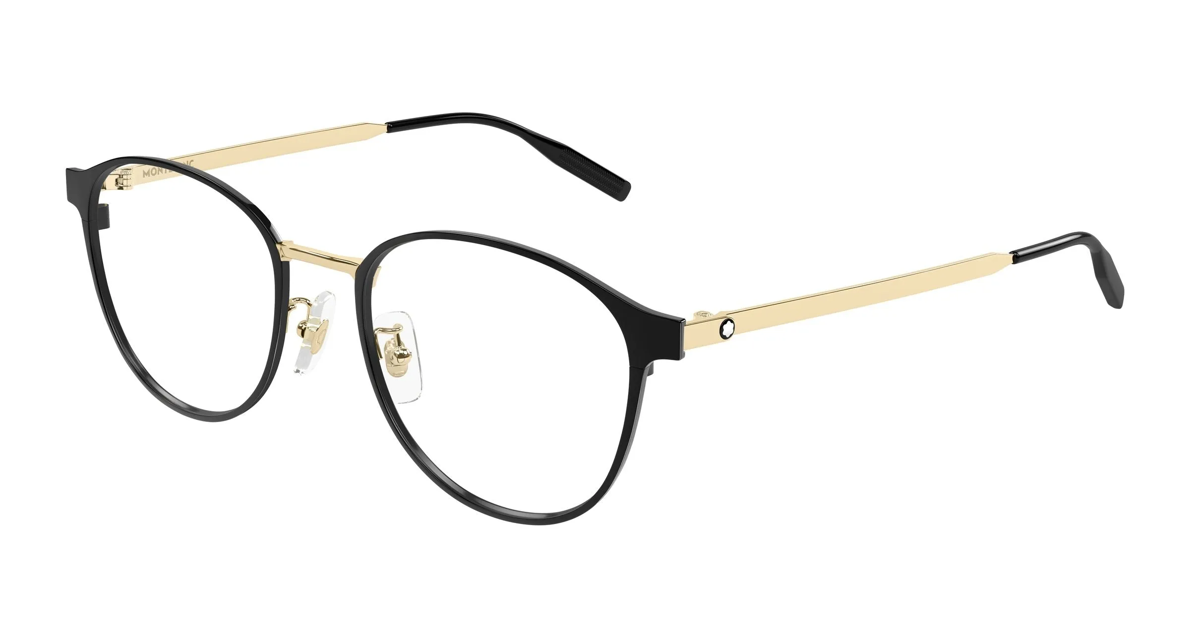 Montblanc MB0447OA 003 Montature da vista Titanio Nero Trasparente Rotonda - immagine 1