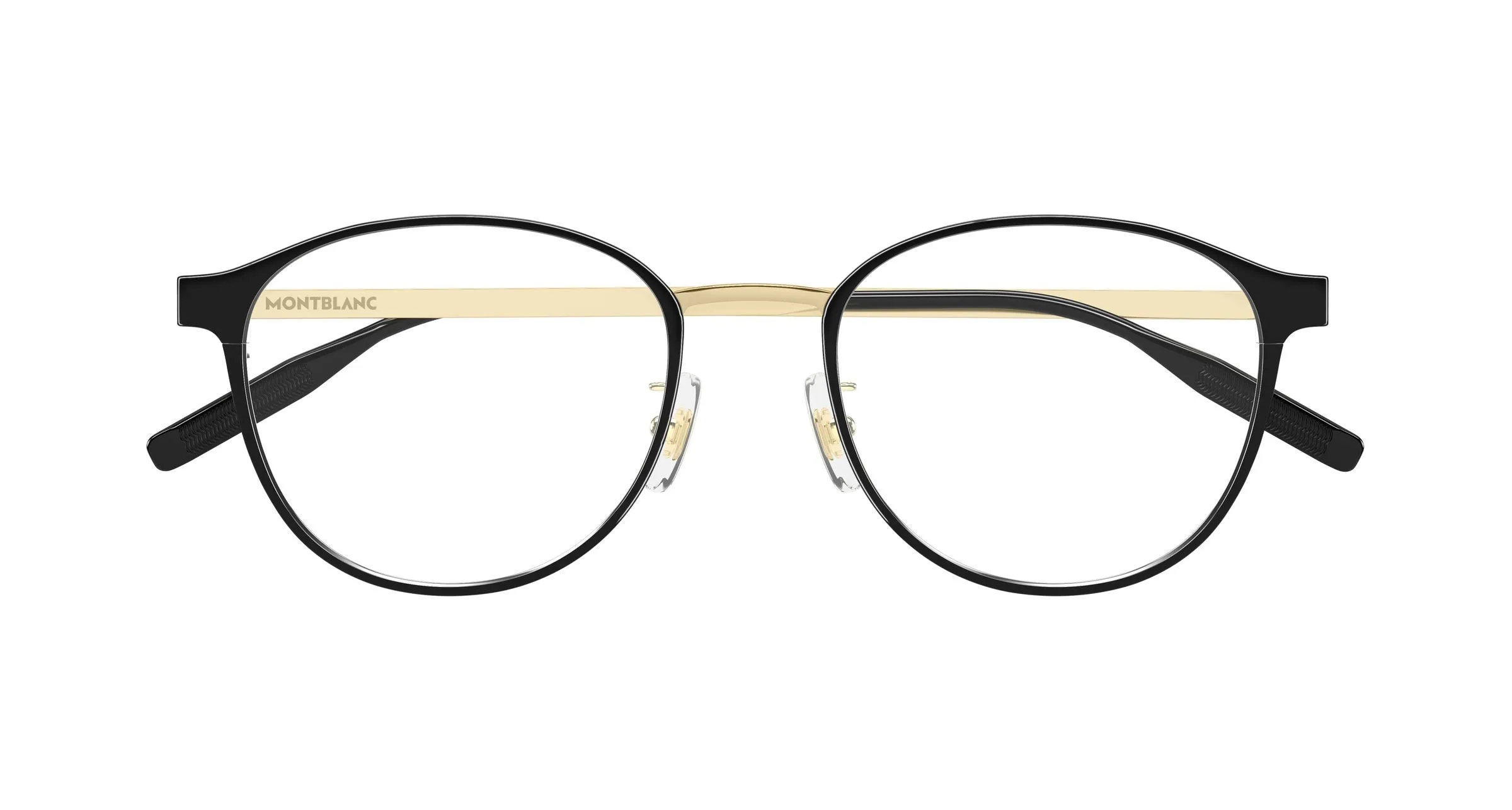 Montblanc MB0447OA 003 Montature da vista Titanio Nero Trasparente Rotonda - immagine 2