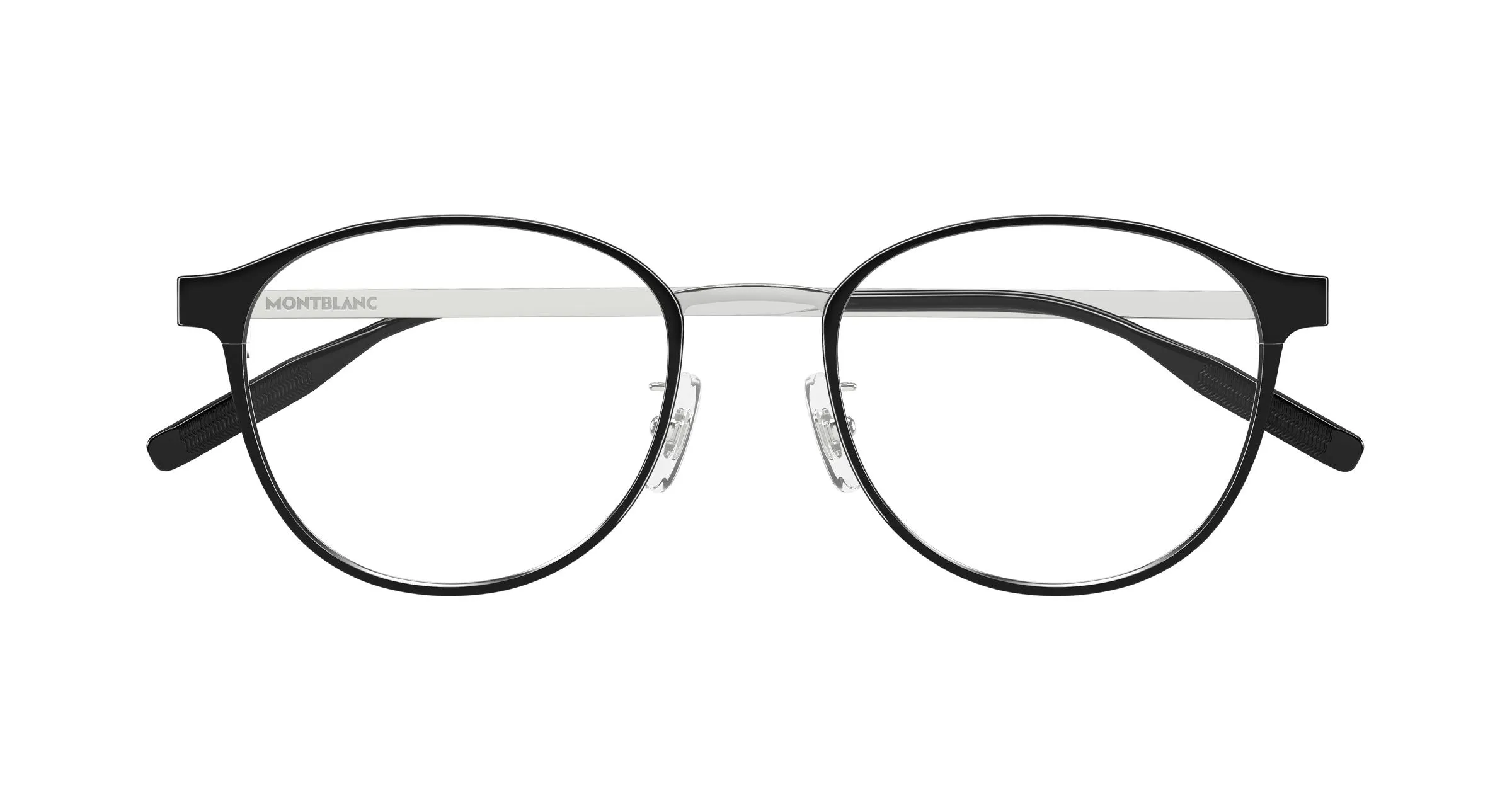 Montblanc MB0447OA 002 Montature da vista Titanio Nero Trasparente Rotonda - immagine 2