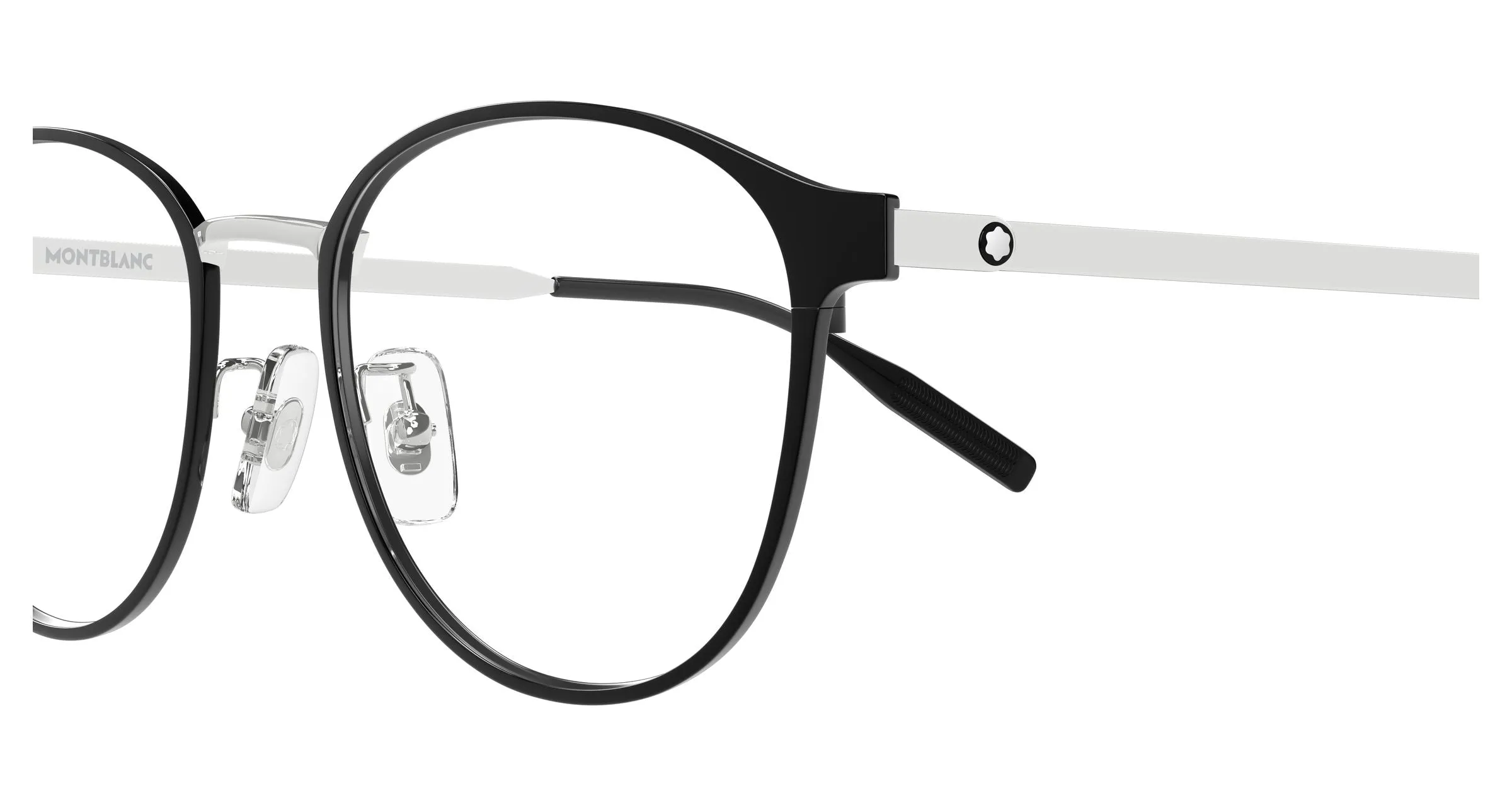 Montblanc MB0447OA 002 Montature da vista Titanio Nero Trasparente Rotonda - immagine 3