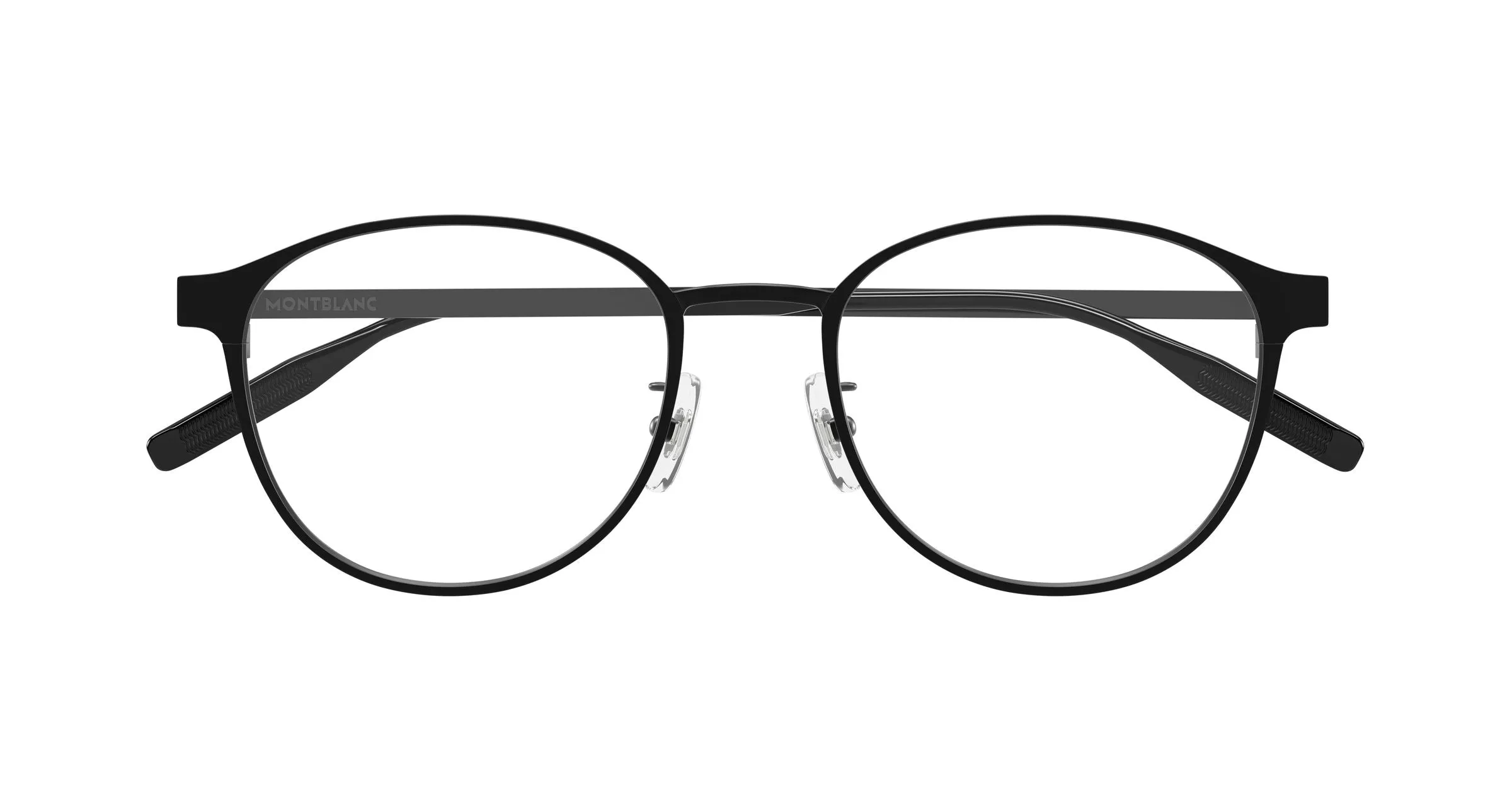 Montblanc MB0447OA 001 Montature da vista Titanio Nero Trasparente Rotonda - immagine 2