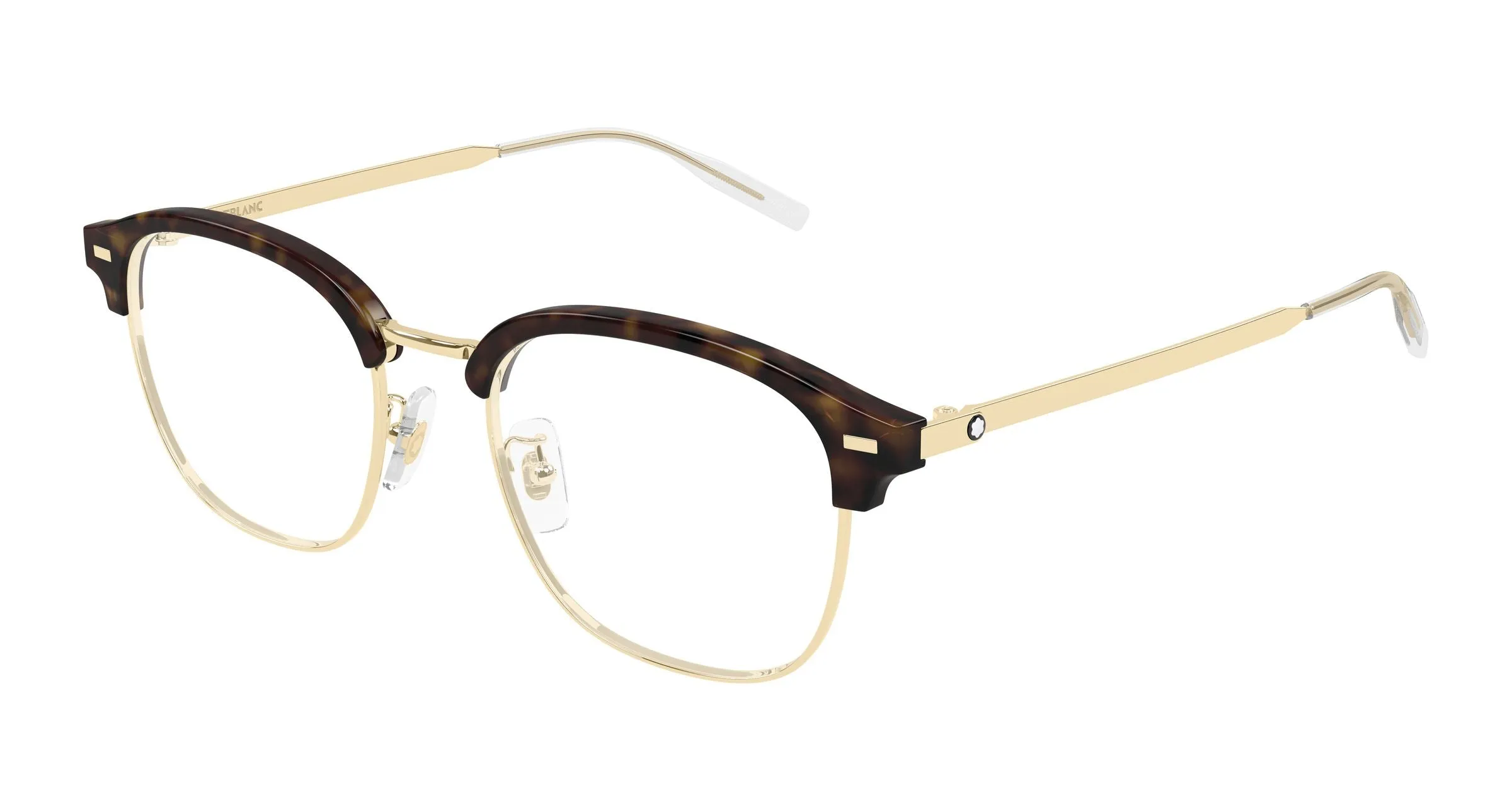 Montblanc MB0446OA 004 Montature da vista Titanio Oro Trasparente Rotonda - immagine 1