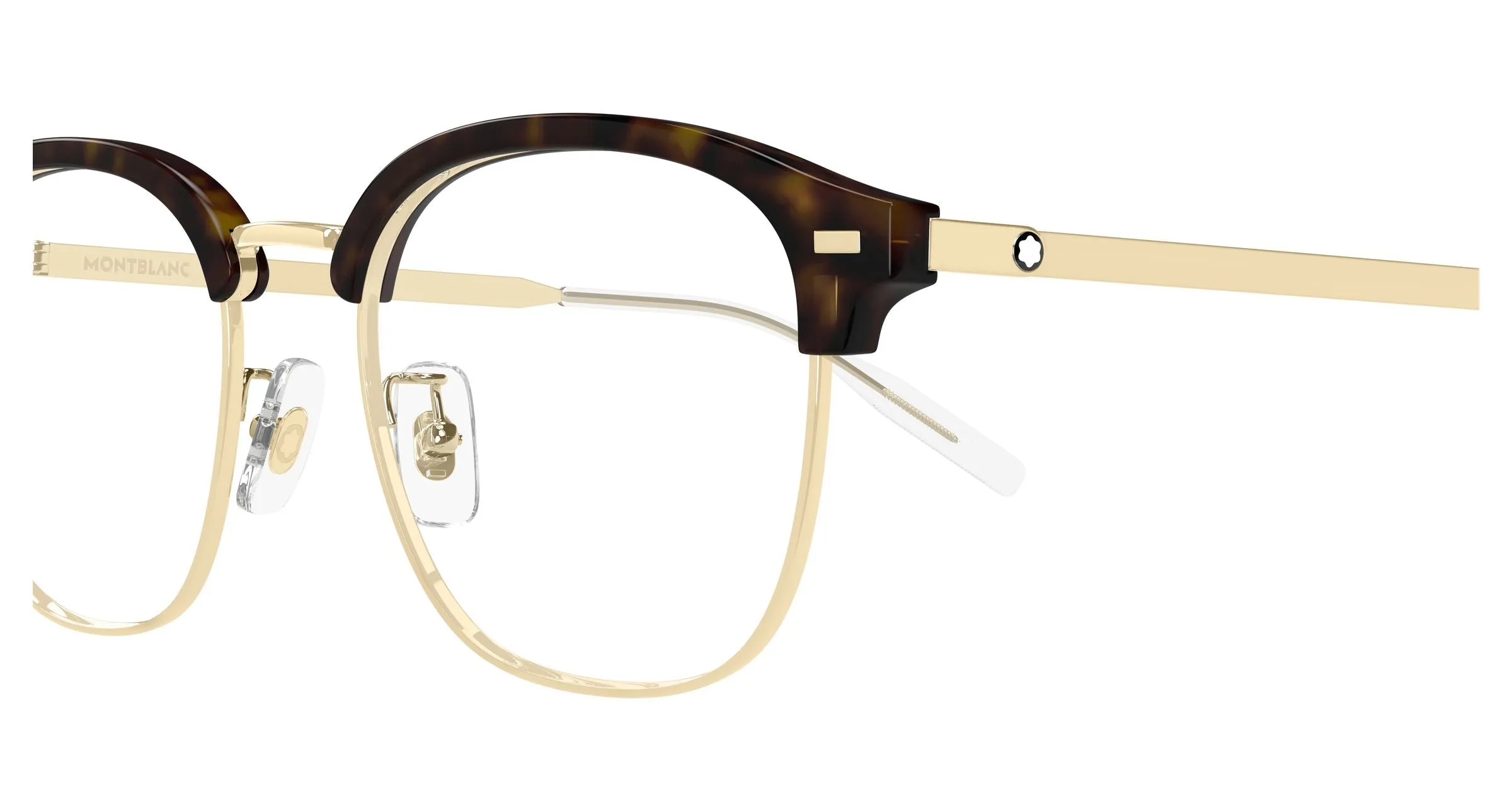 Montblanc MB0446OA 004 Montature da vista Titanio Oro Trasparente Rotonda - immagine 3