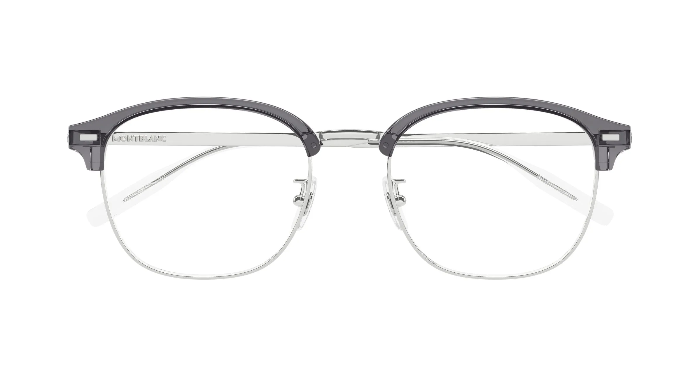 Montblanc MB0446OA 003 Montature da vista Titanio Argento Trasparente Rotonda - immagine 2