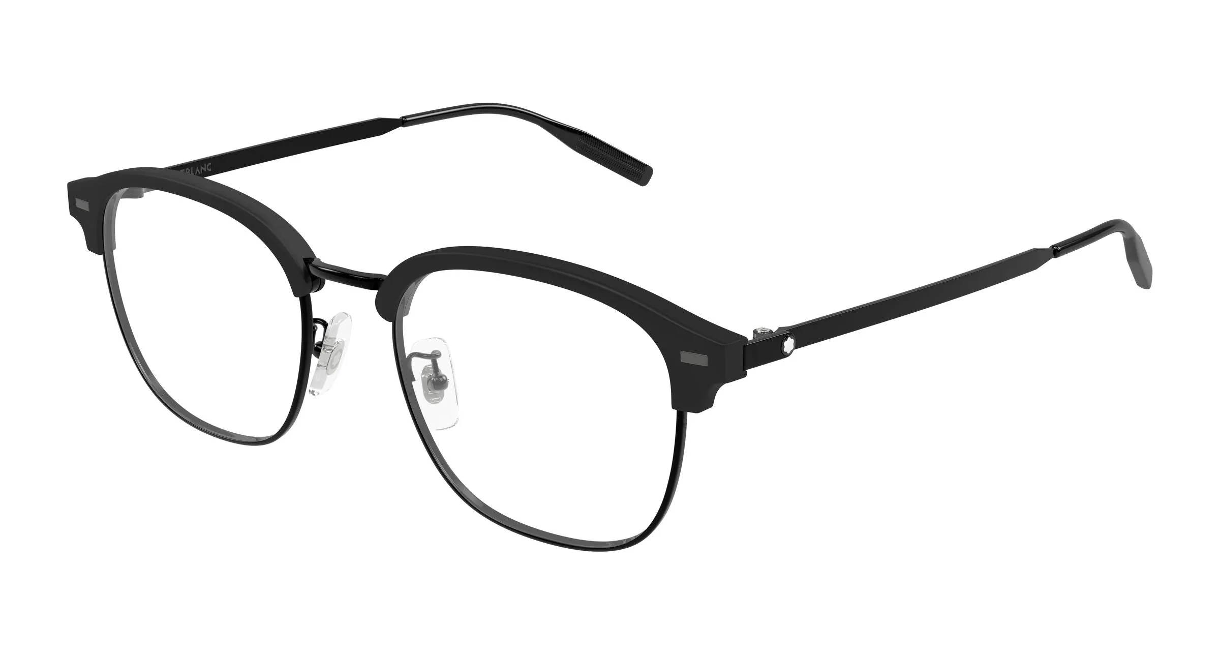 Montblanc MB0446OA 002 Montature da vista Titanio Nero Trasparente Rotonda - immagine 1