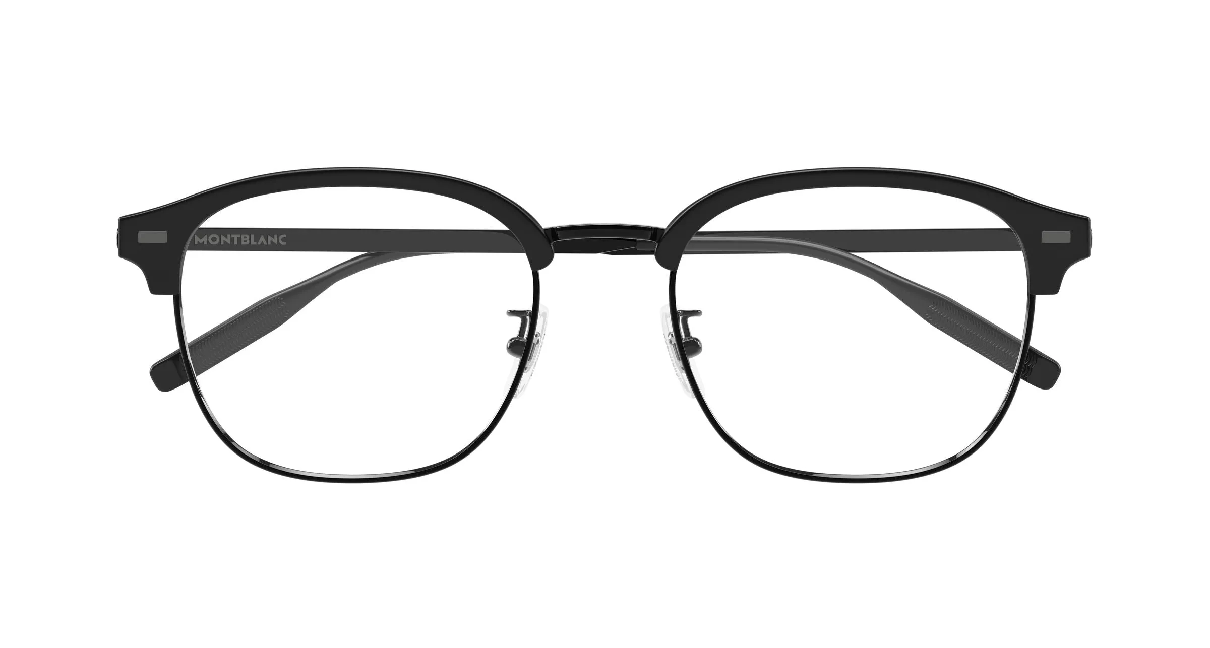 Montblanc MB0446OA 002 Montature da vista Titanio Nero Trasparente Rotonda - immagine 2