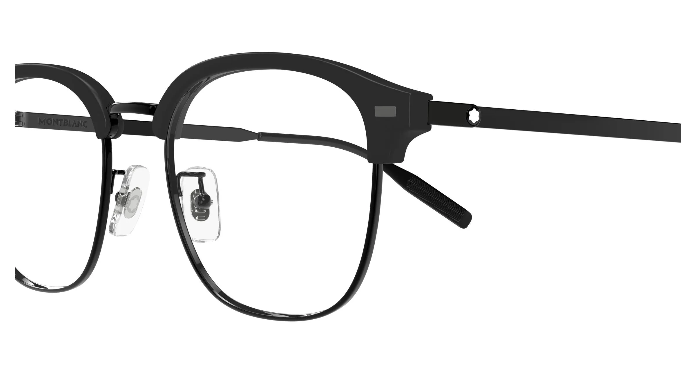 Montblanc MB0446OA 002 Montature da vista Titanio Nero Trasparente Rotonda - immagine 3