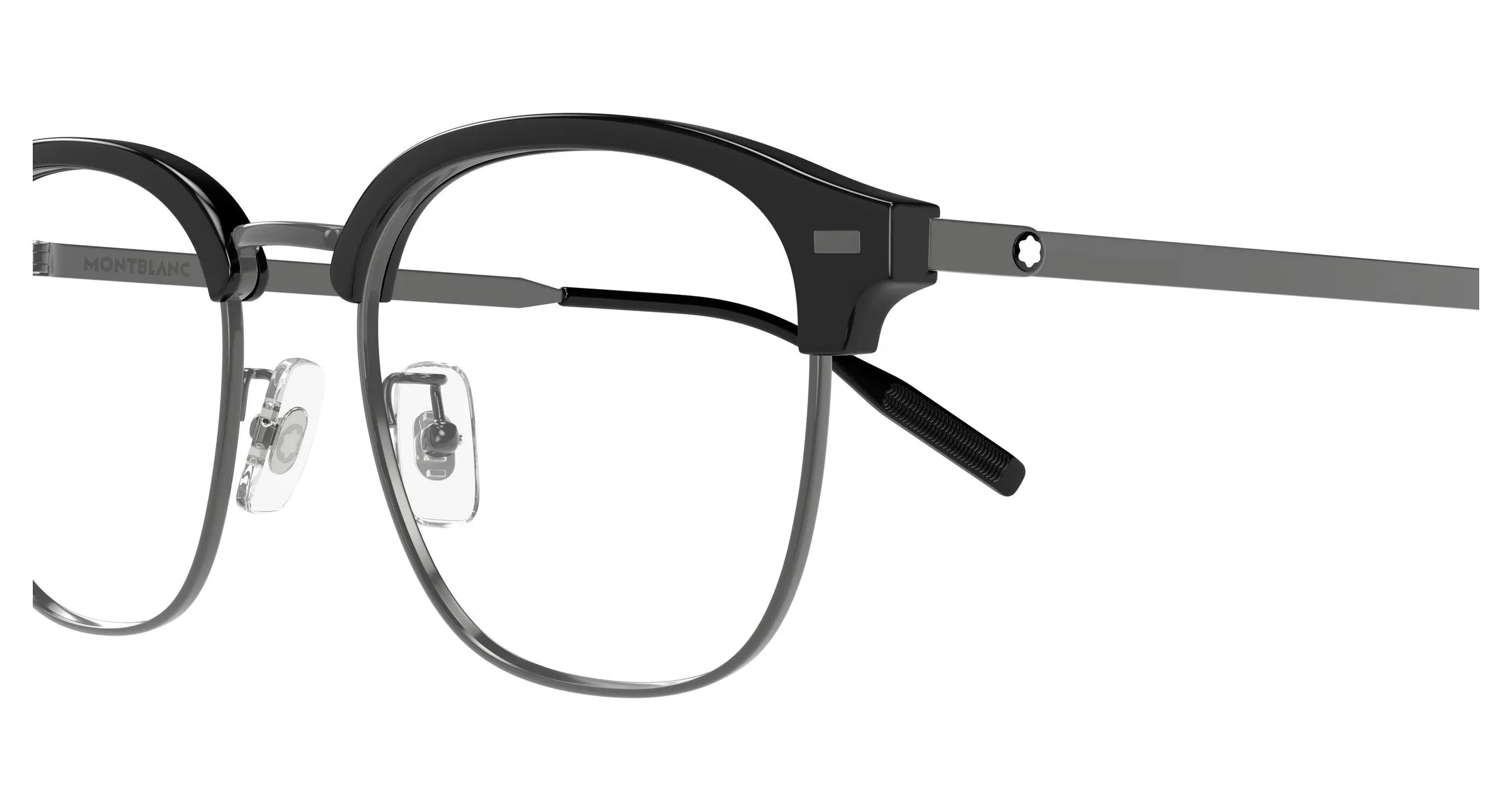 Montblanc MB0446OA 001 Montature da vista Titanio Rutenio Trasparente Rotonda - immagine 3