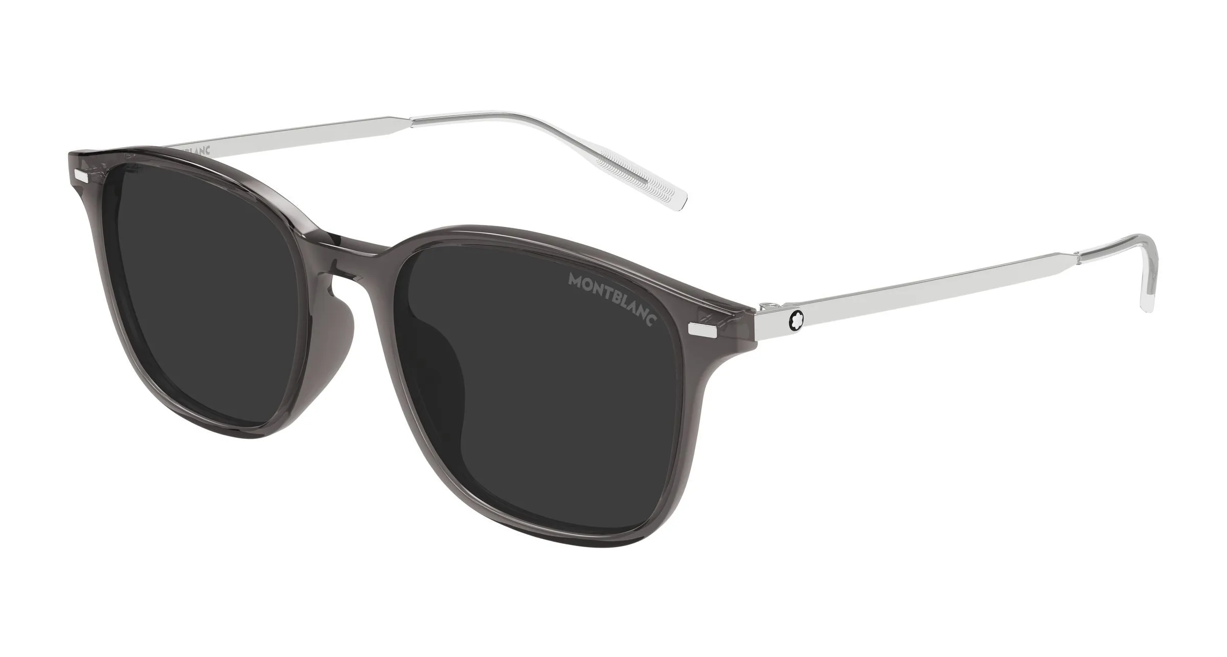 Montblanc MB0445SA 004 Occhiali da sole Iniettato Grigio Grigio Squadrata - immagine 1