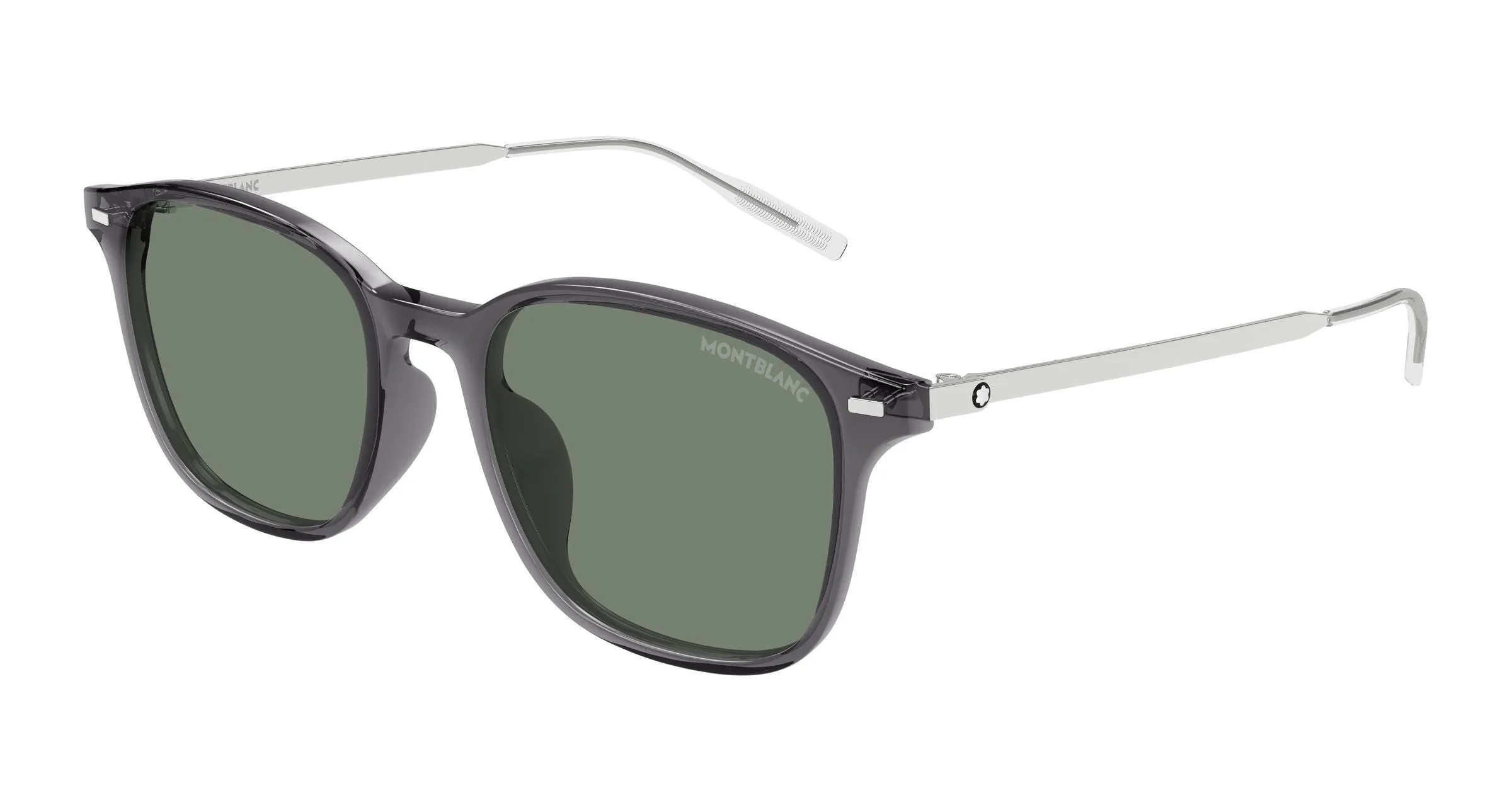 Montblanc MB0445SA 003 Occhiali da sole Iniettato Grigio Verde Squadrata - immagine 1