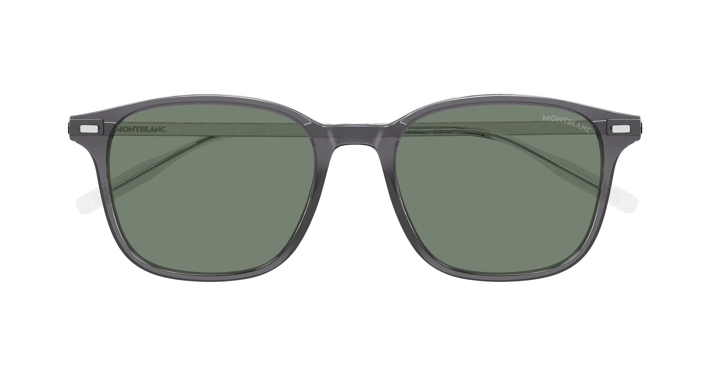 Montblanc MB0445SA 003 Occhiali da sole Iniettato Grigio Verde Squadrata - immagine 2