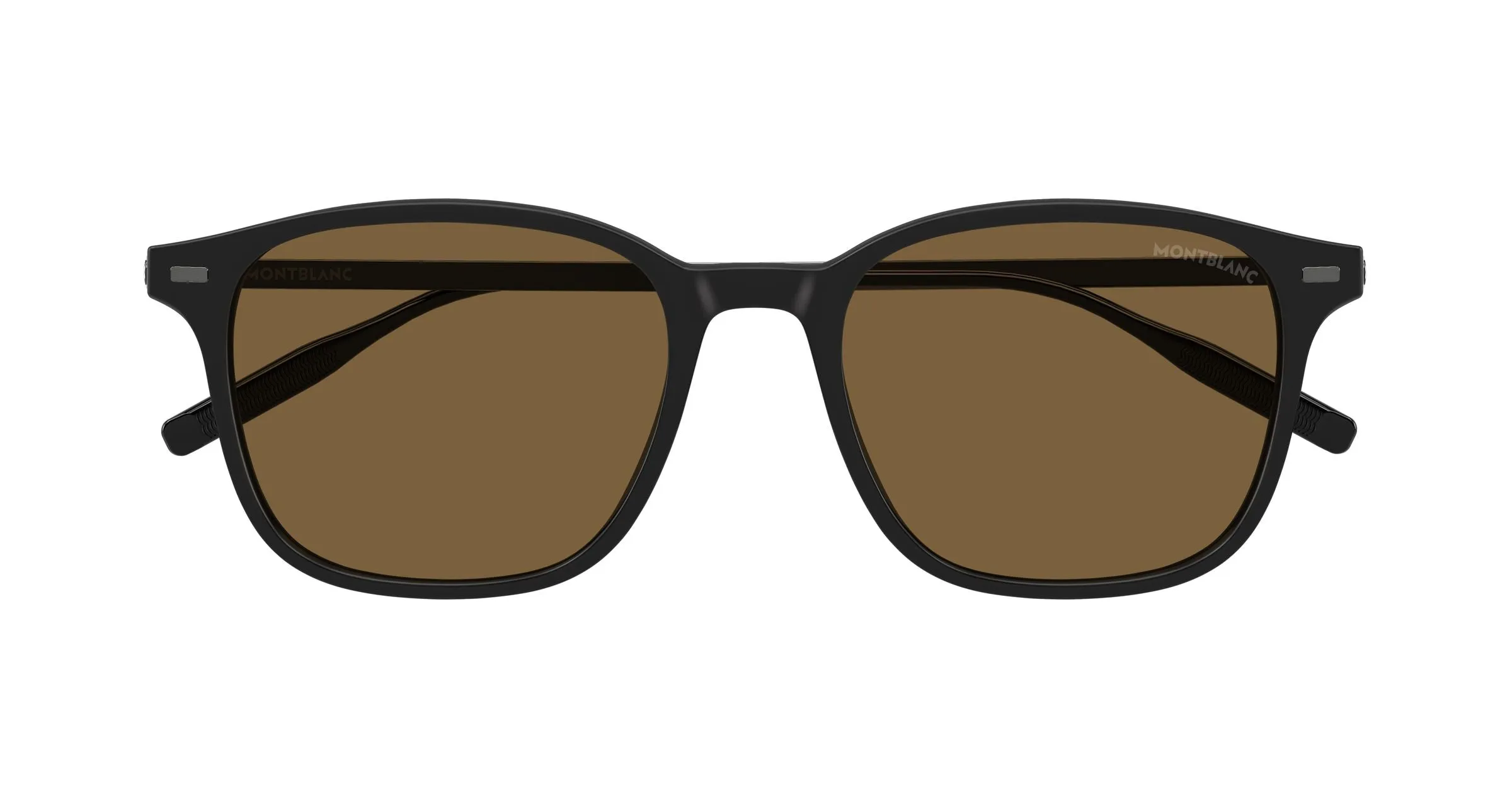 Montblanc MB0445SA 002 Occhiali da sole Iniettato Nero Marrone Squadrata - immagine 2