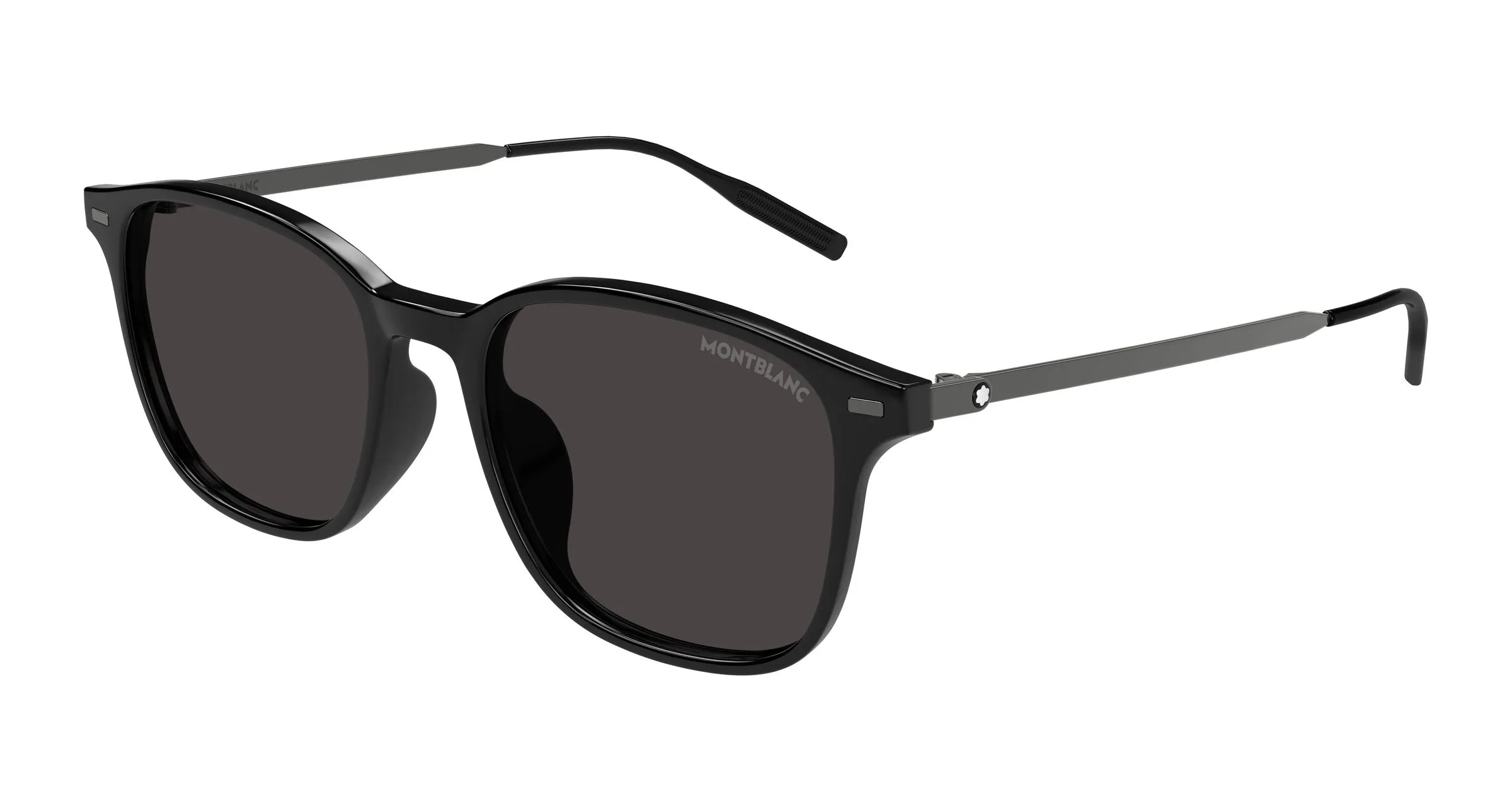 Montblanc MB0445SA 001 Occhiali da sole Iniettato Nero Grigio Squadrata - immagine 1