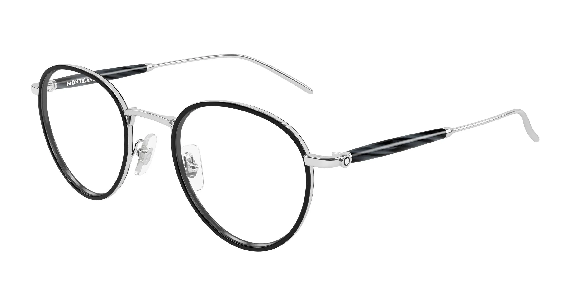 Montblanc MB0442O 003 Montature da vista Metallo Argento Trasparente Rotonda - immagine 1