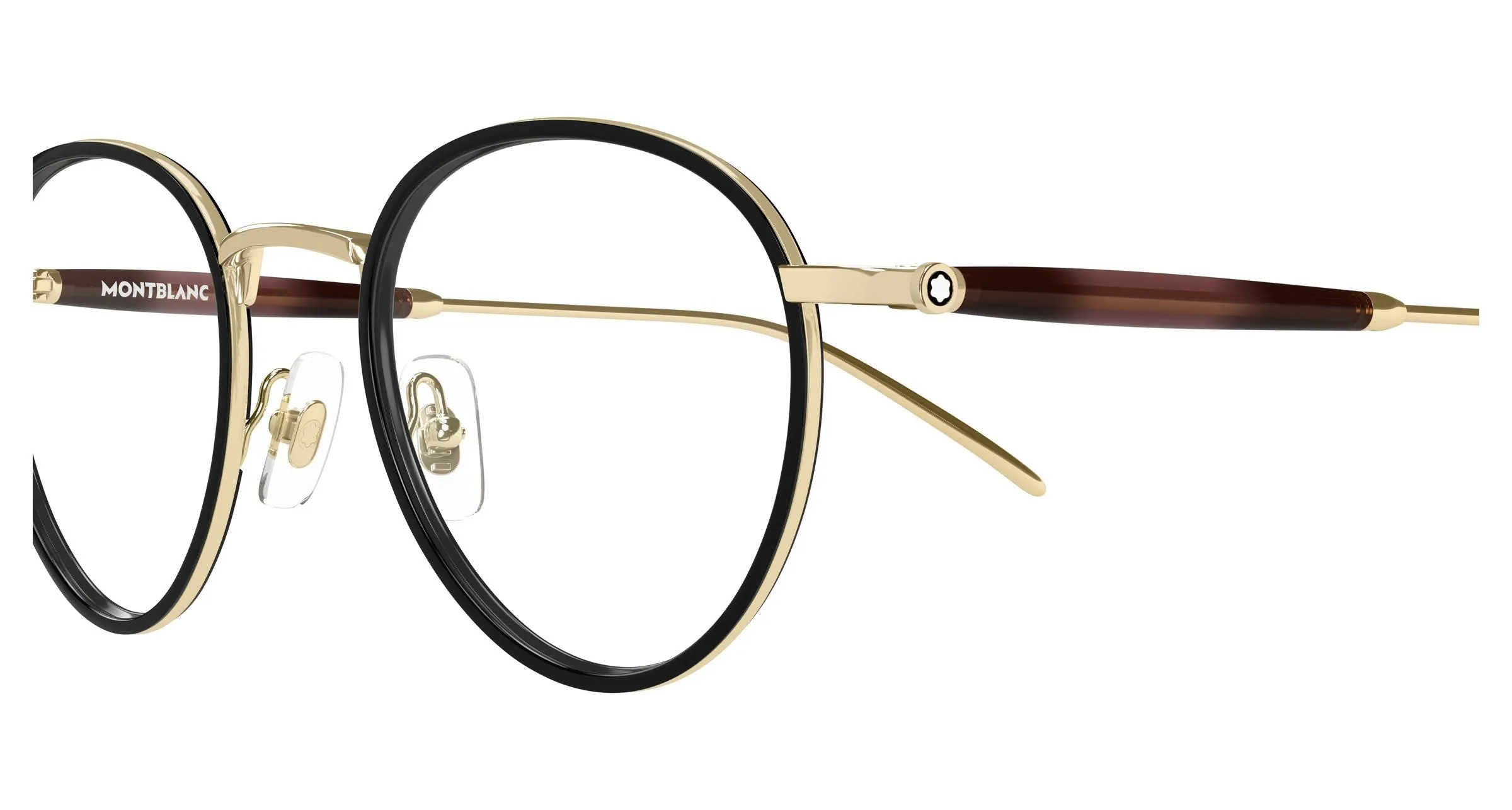 Montblanc MB0442O 002 Montature da vista Metallo Oro Trasparente Rotonda - immagine 3