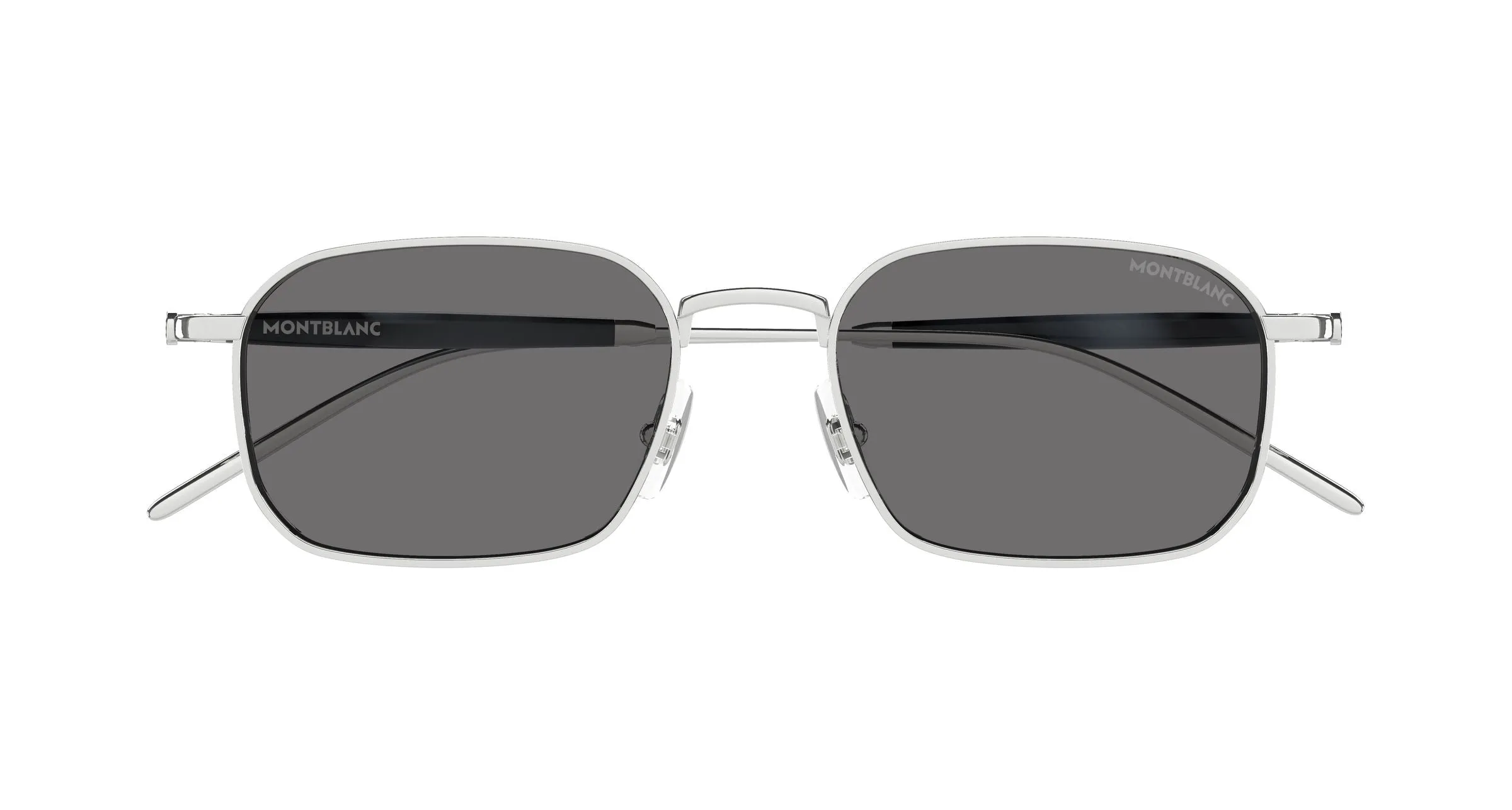 Montblanc MB0441S 003 Occhiali da sole Metallo Argento Grigio Squadrata - immagine 2