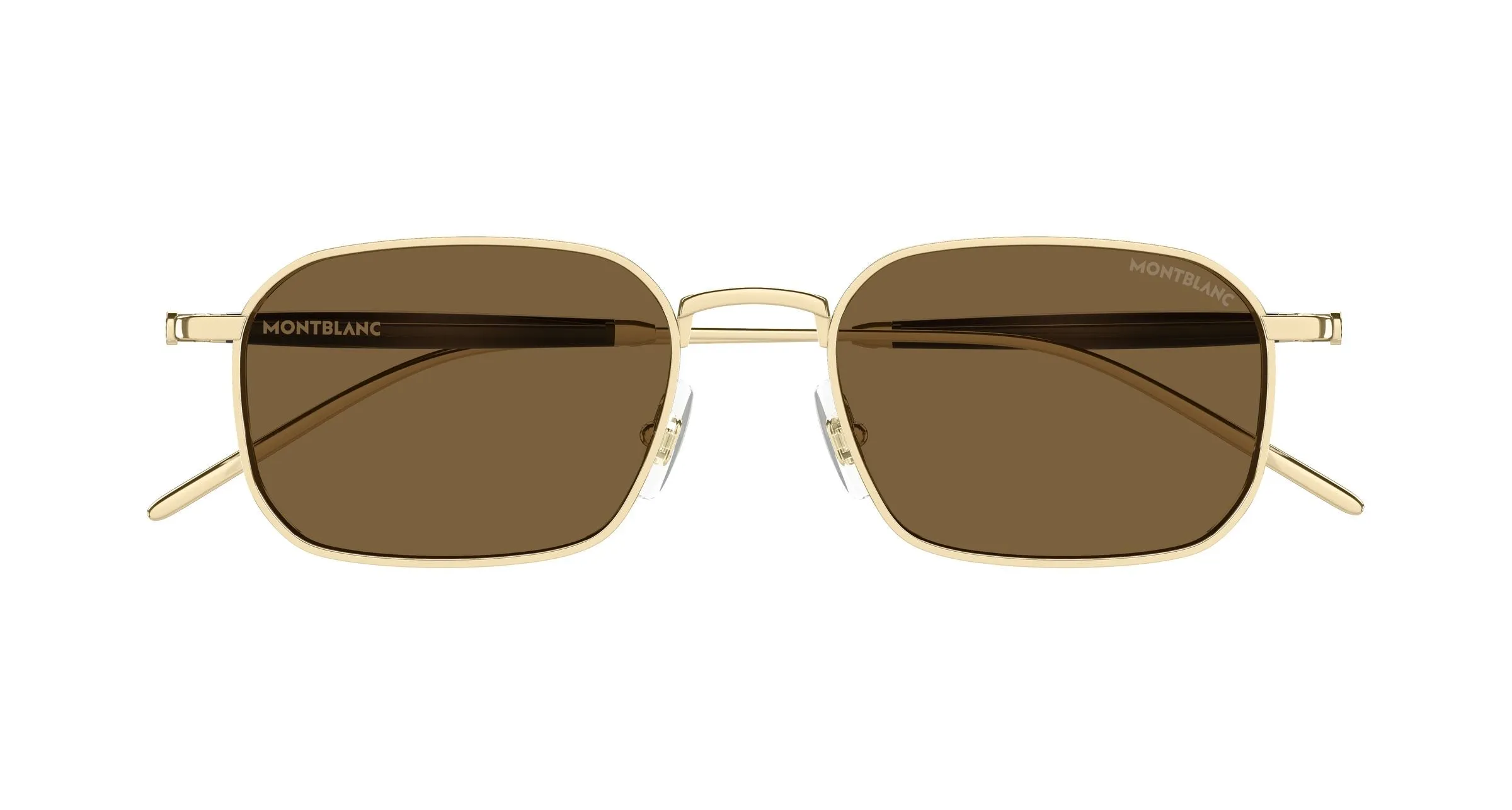 Montblanc MB0441S 002 Occhiali da sole Metallo Oro Marrone Squadrata - immagine 2