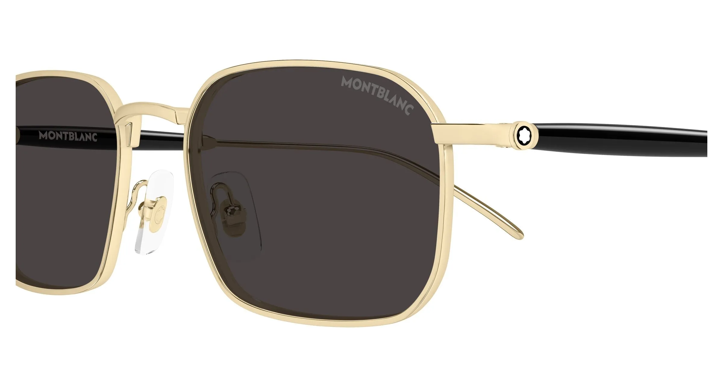 Montblanc MB0441S 001 Occhiali da sole Metallo Oro Grigio Squadrata - immagine 3