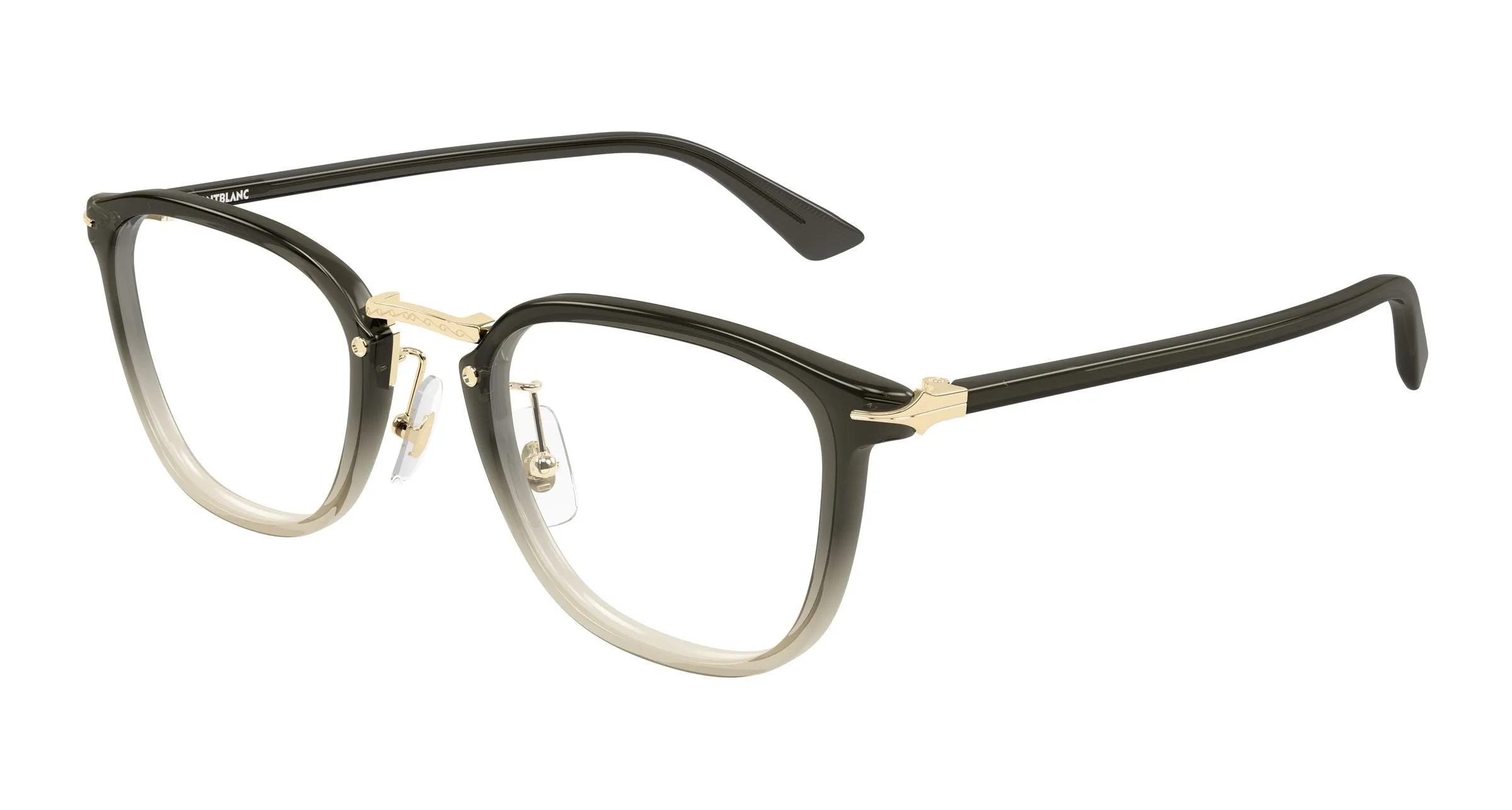 Montblanc MB0440OA 005 Montature da vista Acetato Grigio Trasparente Rotonda - immagine 1