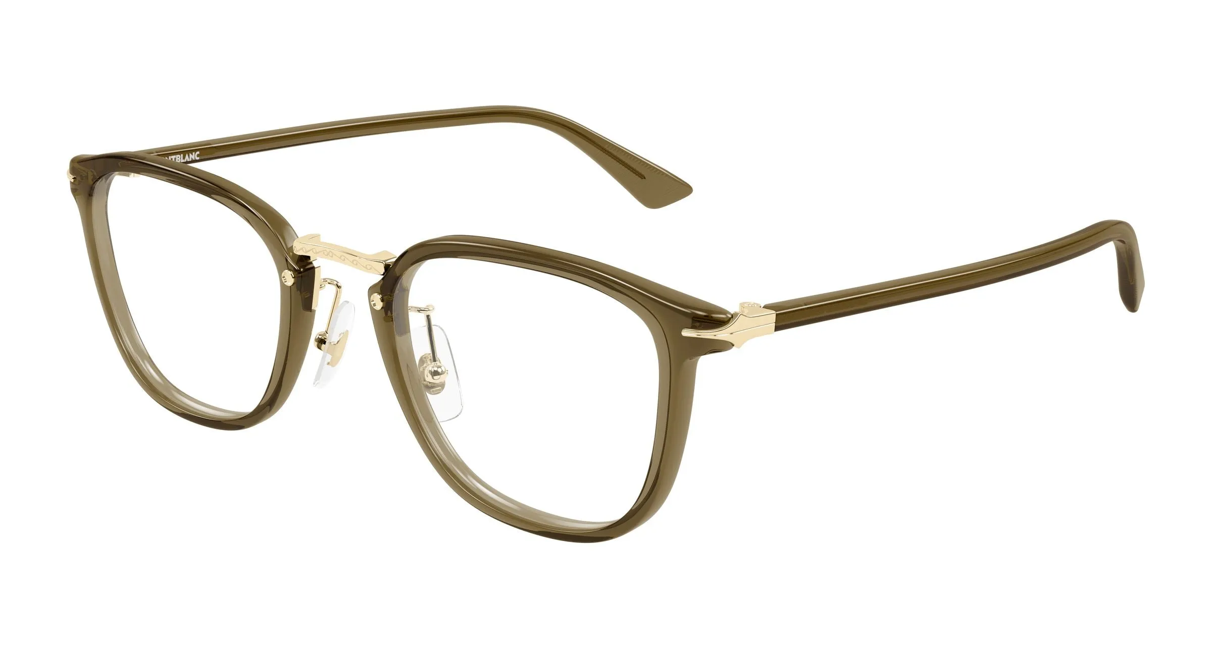 Montblanc MB0440OA 004 Montature da vista Acetato Marrone Trasparente Rotonda - immagine 1