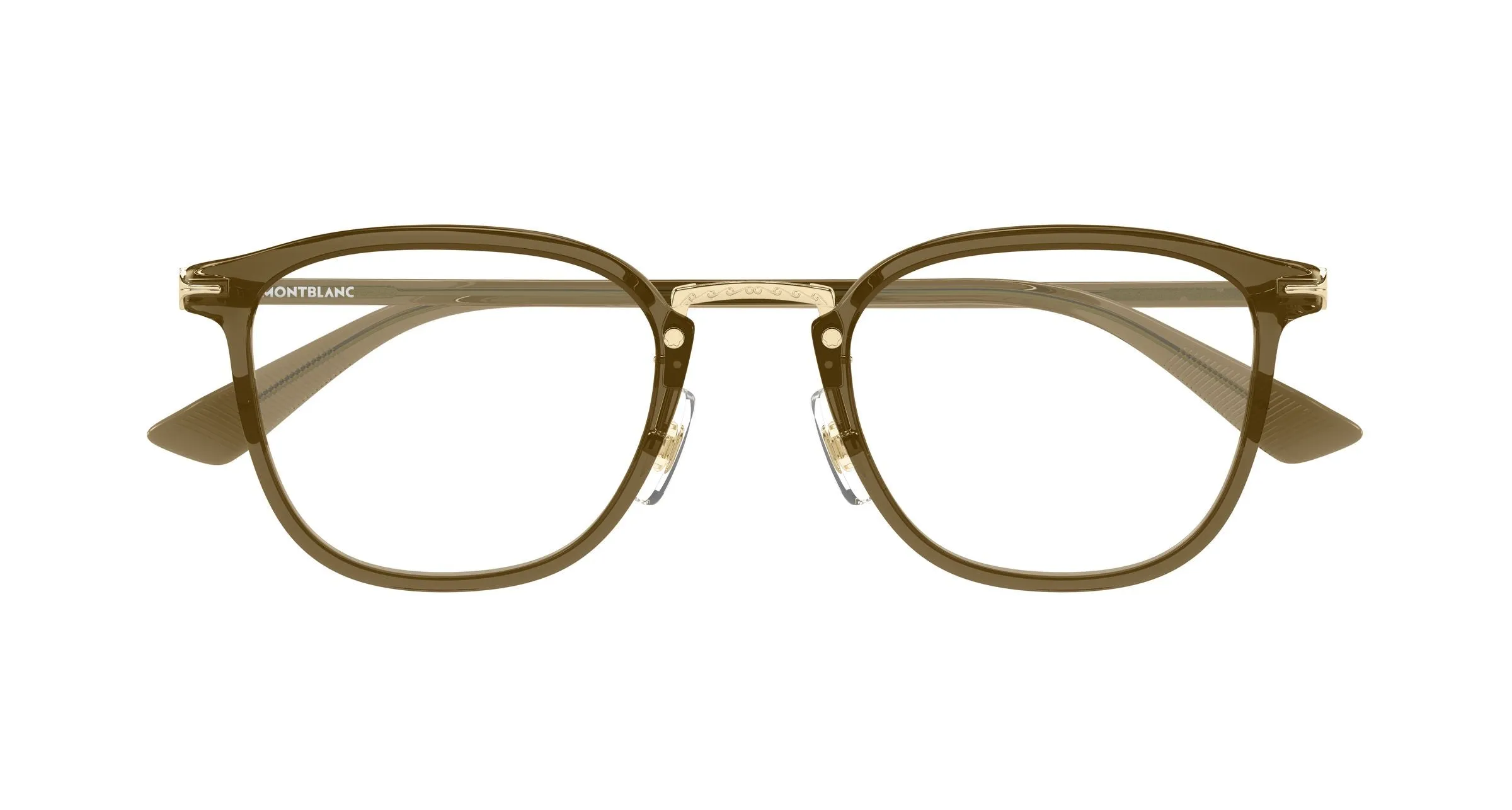 Montblanc MB0440OA 004 Montature da vista Acetato Marrone Trasparente Rotonda - immagine 2