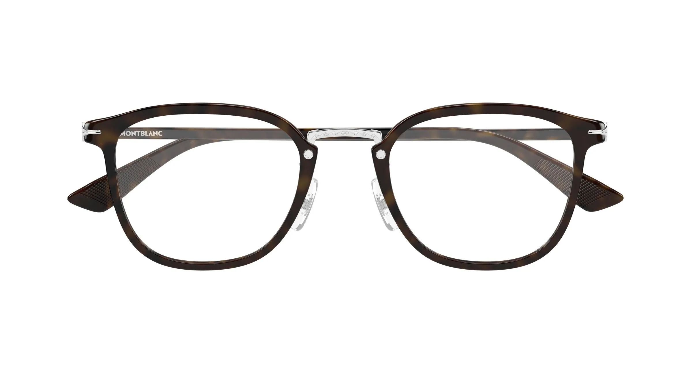 Montblanc MB0440OA 002 Montature da vista Acetato Havana Trasparente Rotonda - immagine 2
