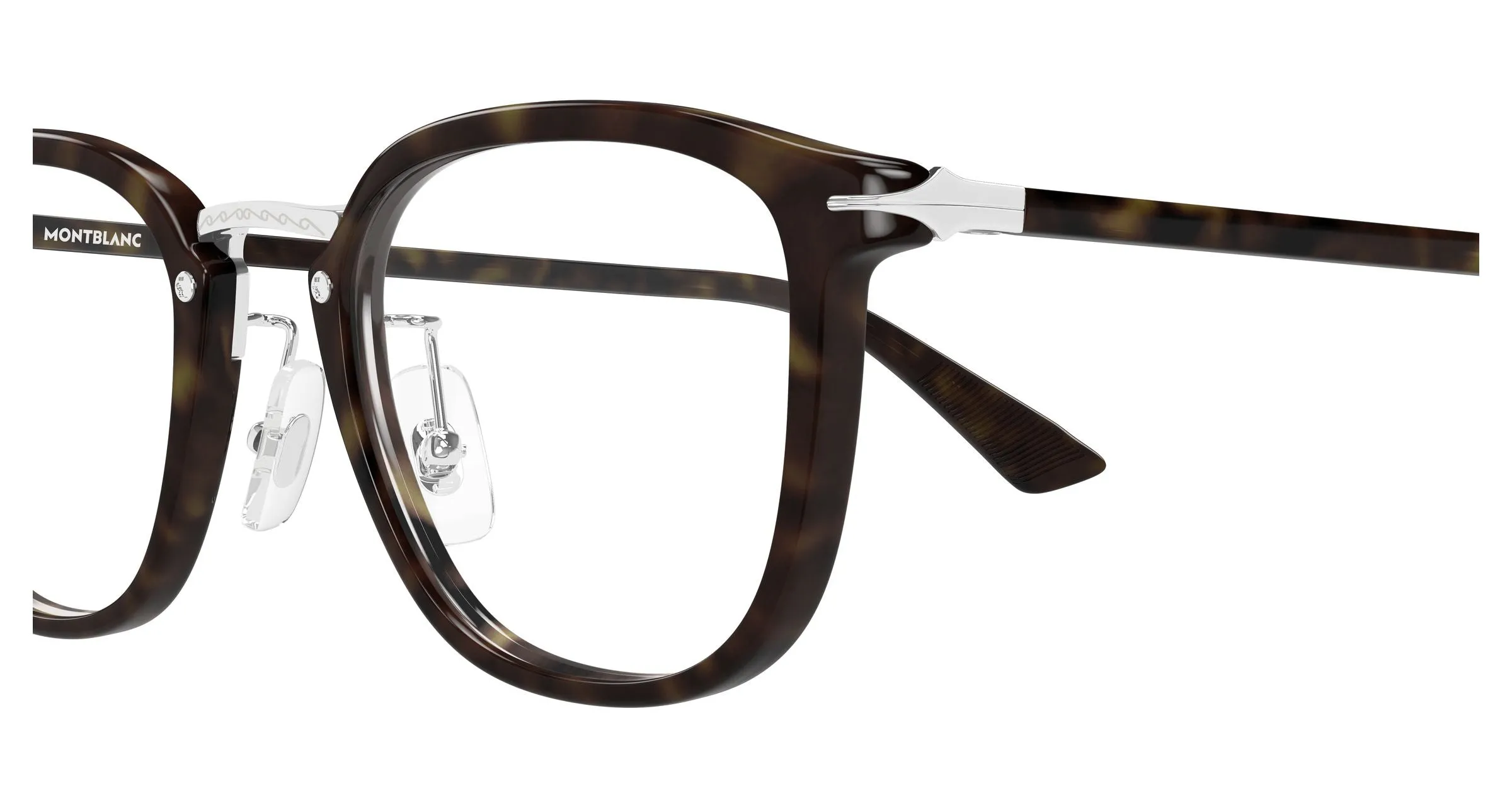 Montblanc MB0440OA 002 Montature da vista Acetato Havana Trasparente Rotonda - immagine 3