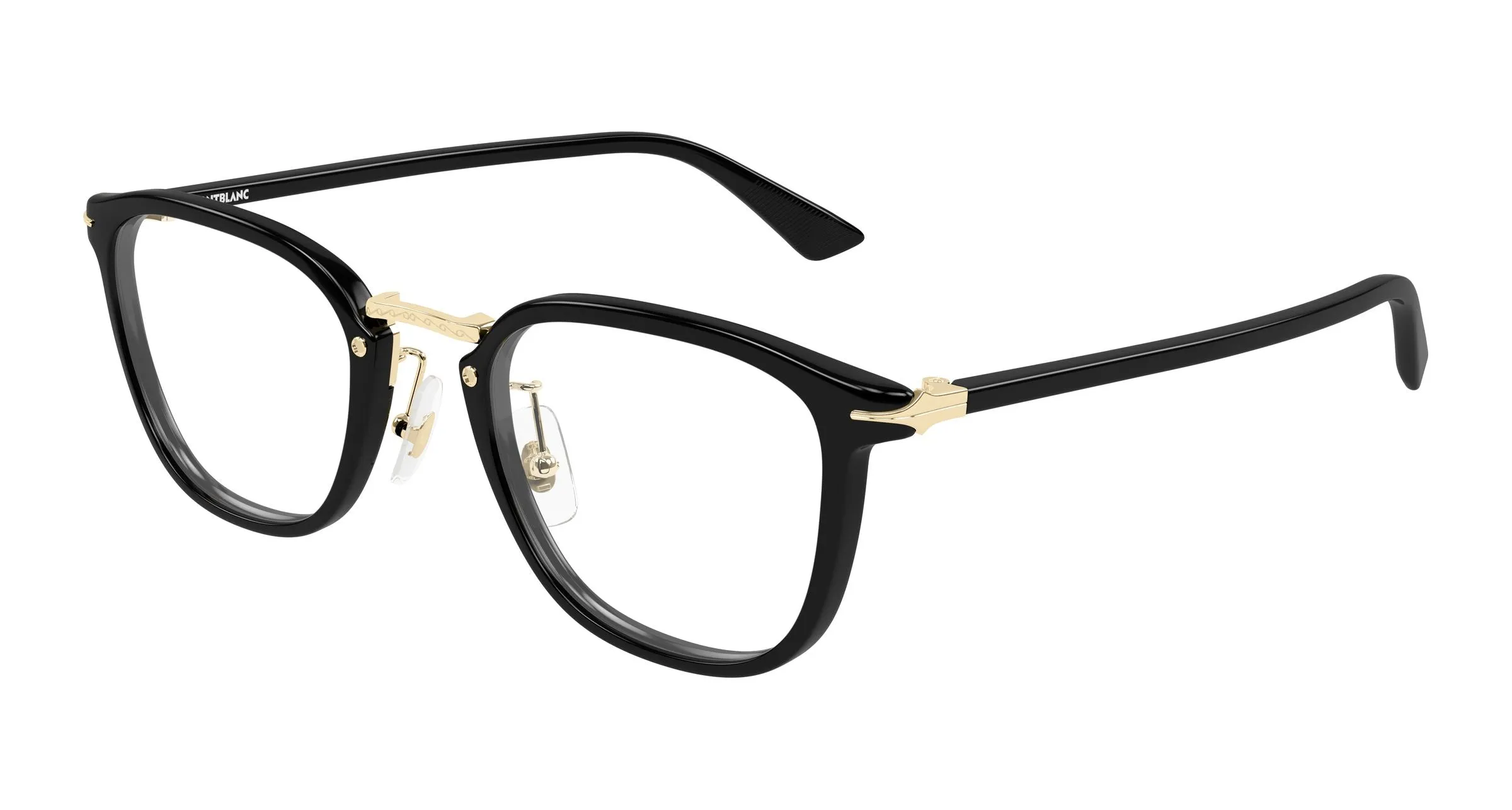Montblanc MB0440OA 001 Montature da vista Acetato Nero Trasparente Rotonda - immagine 1