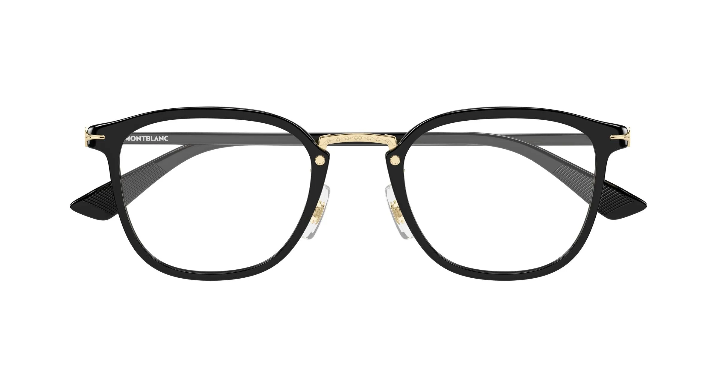 Montblanc MB0440OA 001 Montature da vista Acetato Nero Trasparente Rotonda - immagine 2