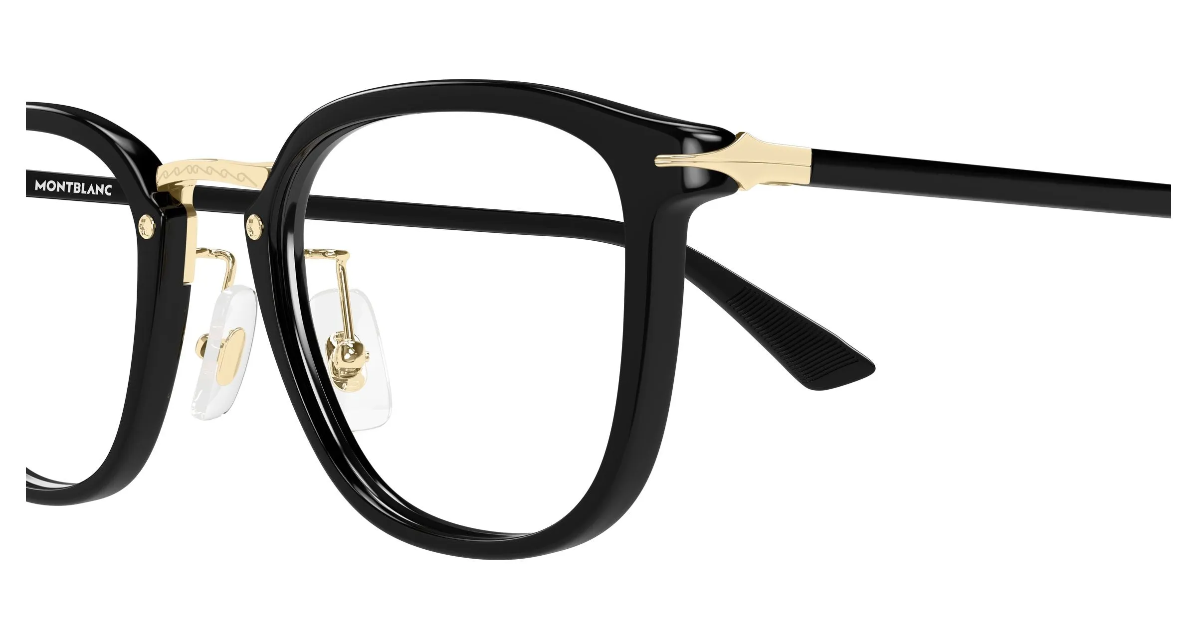 Montblanc MB0440OA 001 Montature da vista Acetato Nero Trasparente Rotonda - immagine 3