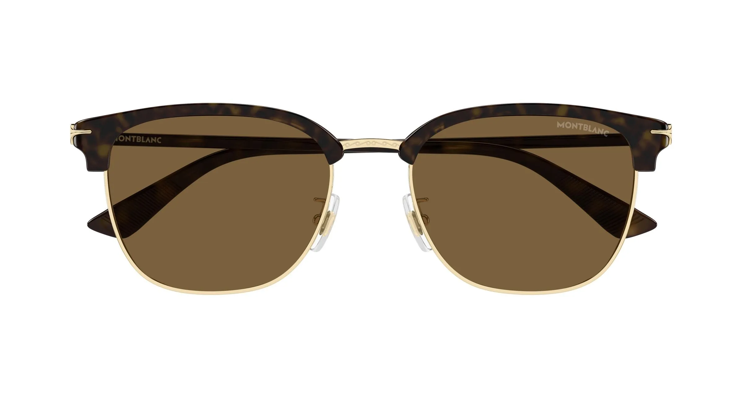 Montblanc MB0439SA 003 Occhiali da sole Metallo Oro Marrone Squadrata - immagine 2