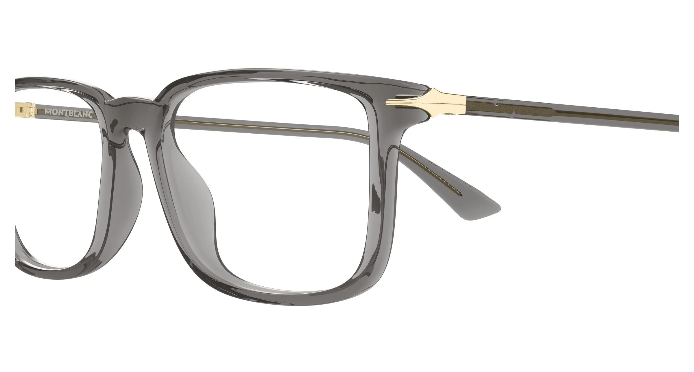 Montblanc MB0437O 003 Montature da vista Acetato Grigio Trasparente Squadrata - immagine 3