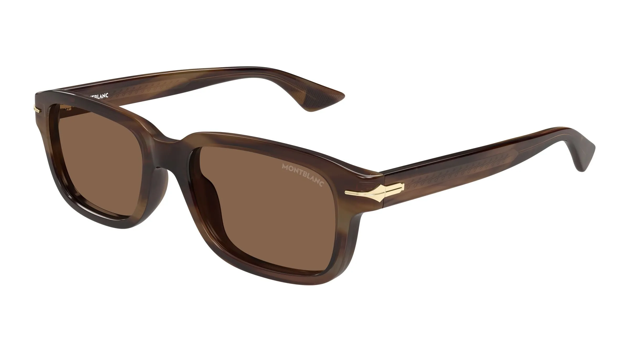 Montblanc MB0436S 004 Occhiali da sole Acetato Havana Marrone Squadrata - immagine 1