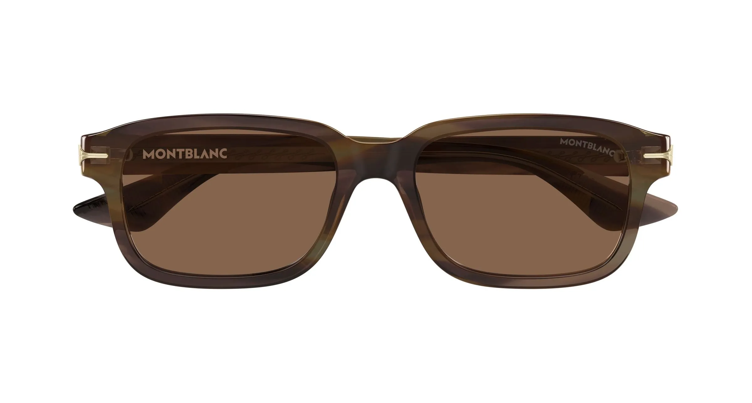 Montblanc MB0436S 004 Occhiali da sole Acetato Havana Marrone Squadrata - immagine 2