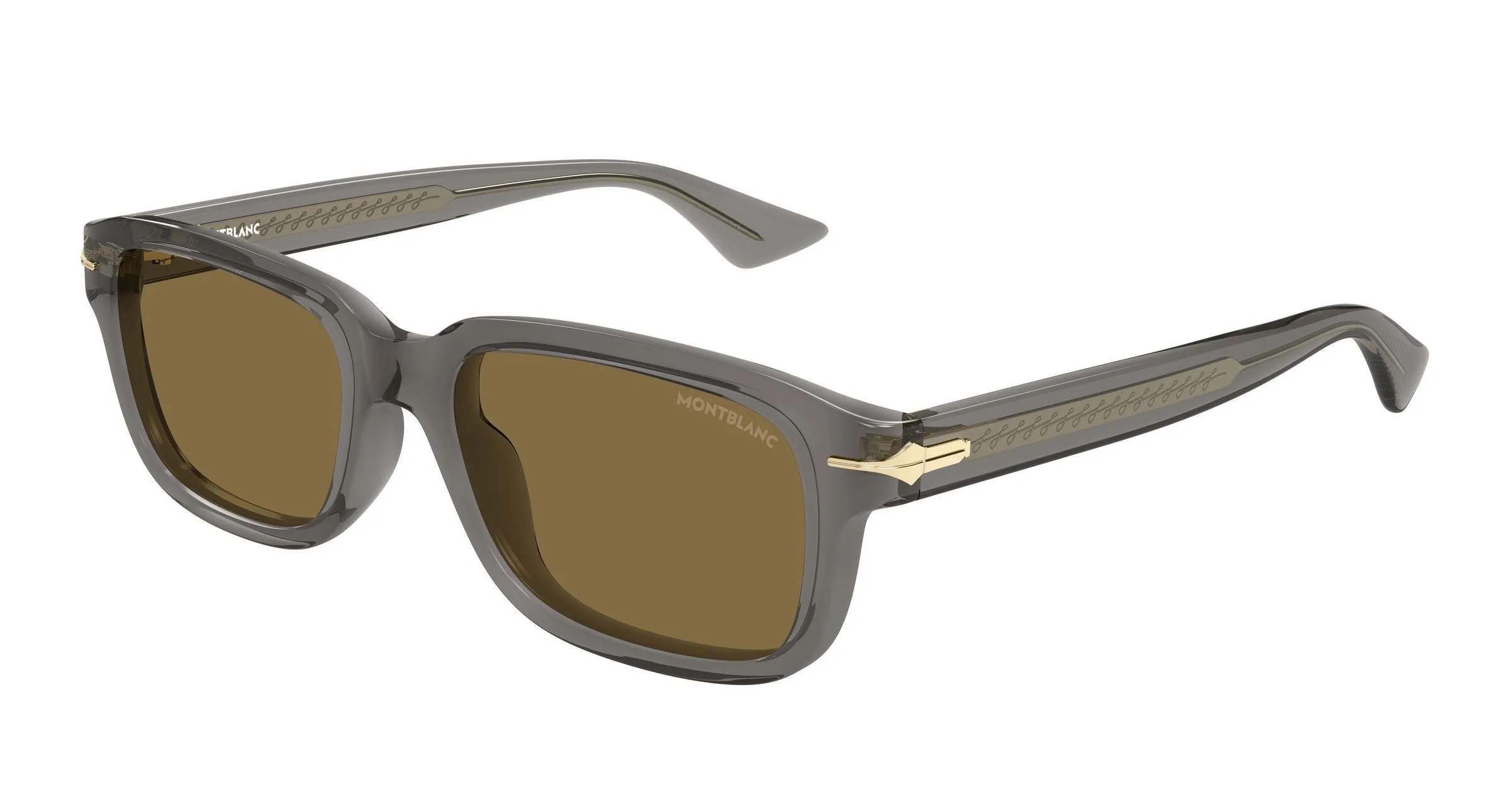 Montblanc MB0436S 003 Occhiali da sole Acetato Grigio Marrone Squadrata - immagine 1