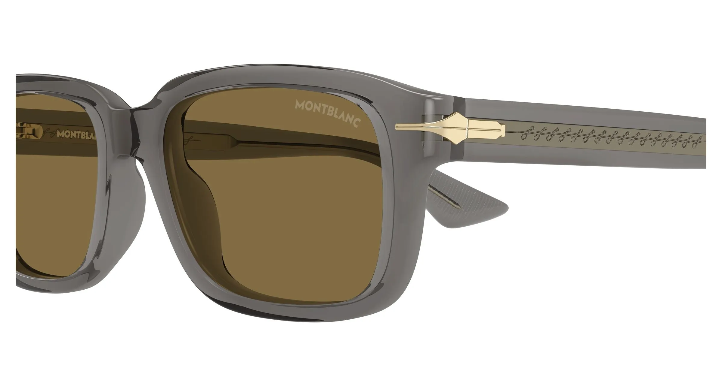 Montblanc MB0436S 003 Occhiali da sole Acetato Grigio Marrone Squadrata - immagine 3