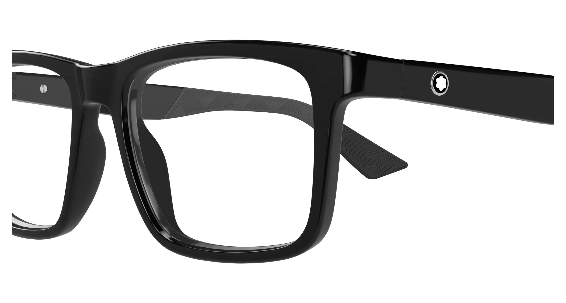 Montblanc MB0434O 001 Montature da vista Iniettato Nero Trasparente Squadrata - immagine 3