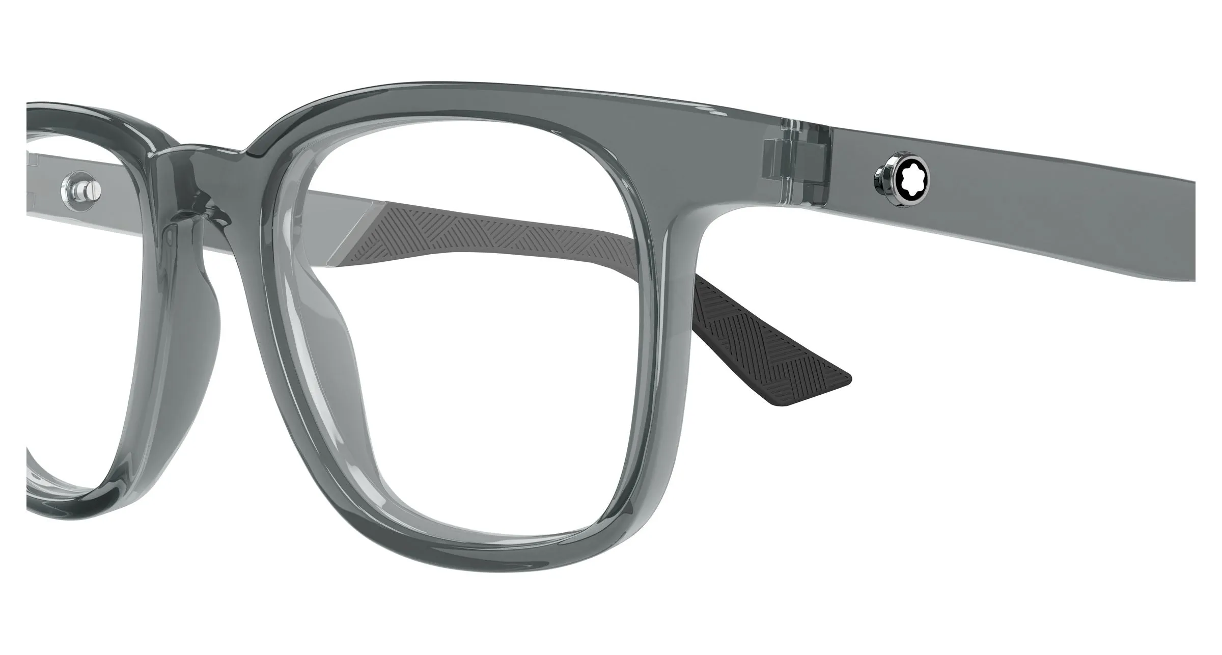 Montblanc MB0433O 005 Montature da vista Iniettato Grigio Trasparente Squadrata - immagine 3