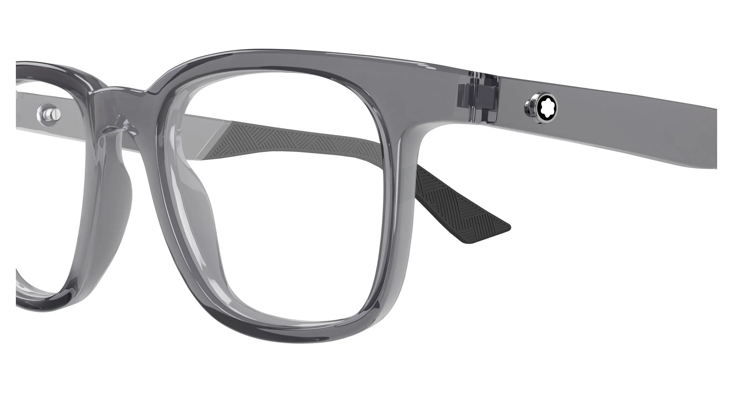 Montblanc MB0433O 003 Montature da vista Iniettato Grigio Trasparente Squadrata - immagine 3