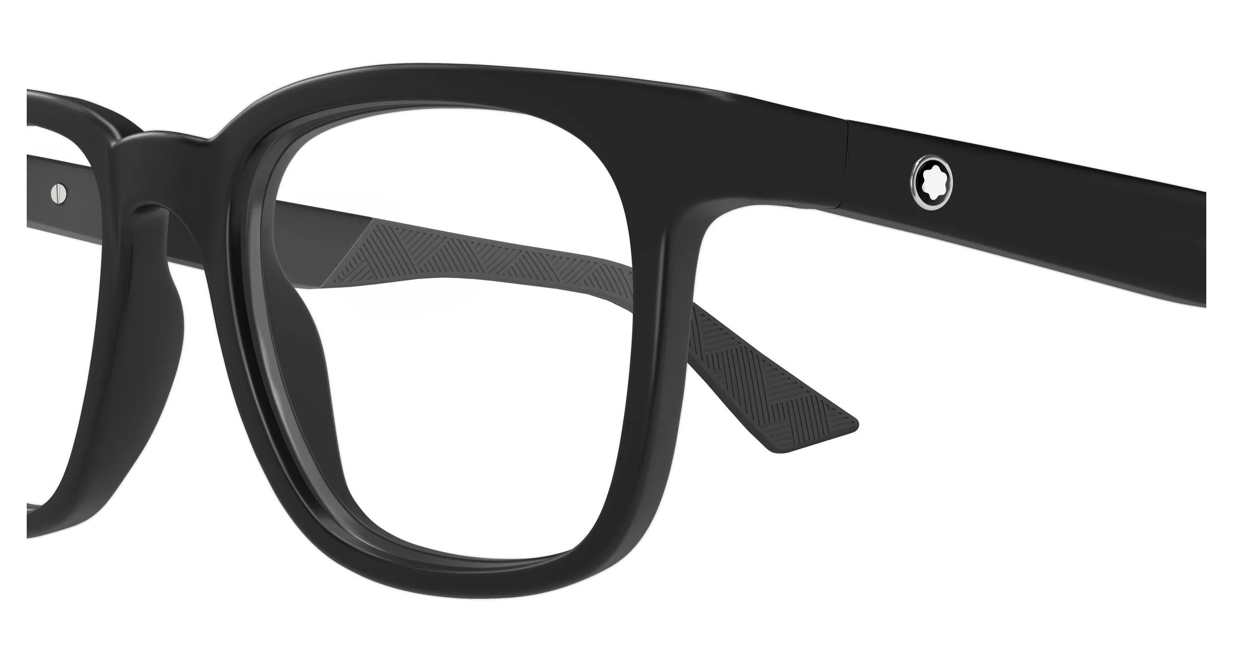 Montblanc MB0433O 002 Montature da vista Iniettato Nero Trasparente Squadrata - immagine 3